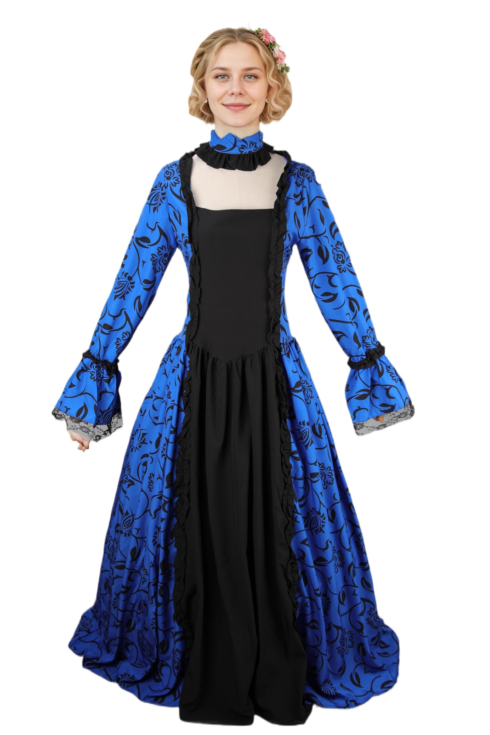STIOEDYUAN Women Rococo Ball Gown Vintage Court Medieval Cosplay Square Neck Masquerade Theme Dresses