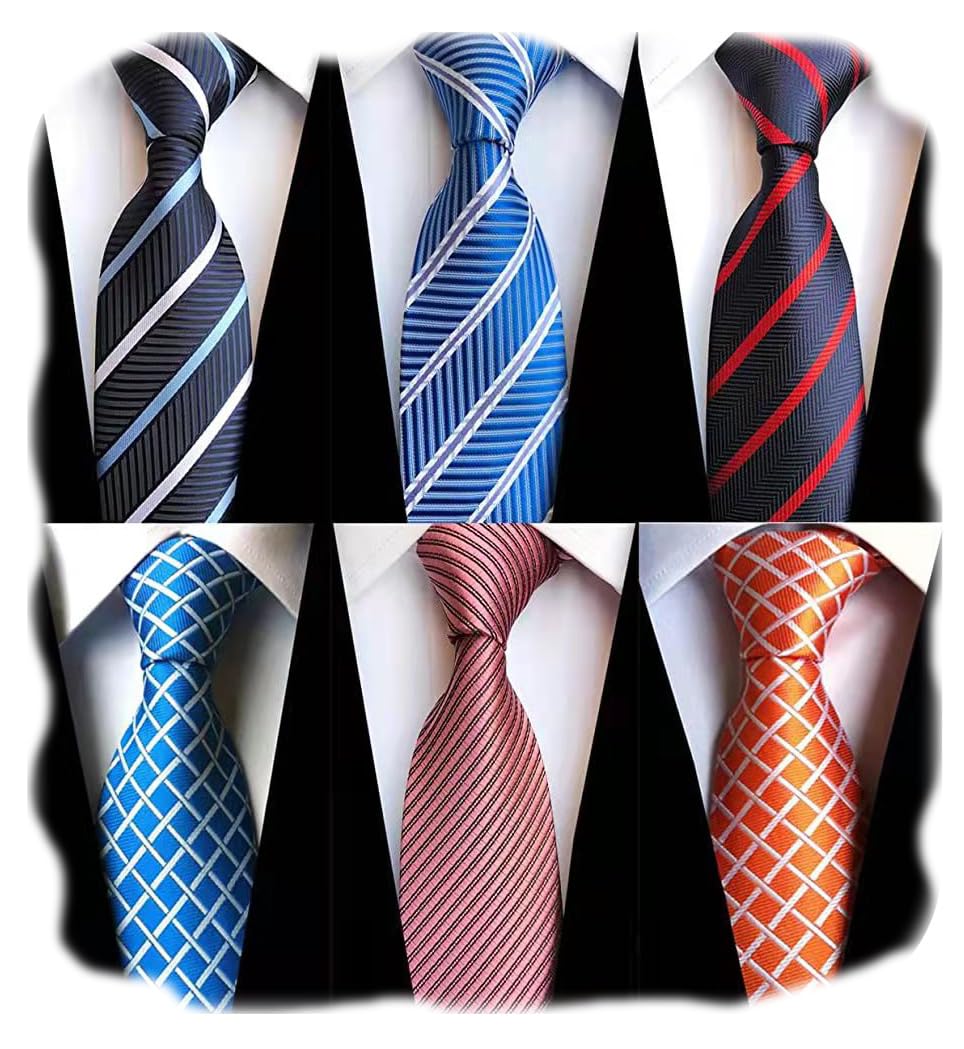 WeiShang Lot 6 PCS Classic Men's Silk Tie Necktie Woven JACQUARD Neck Ties