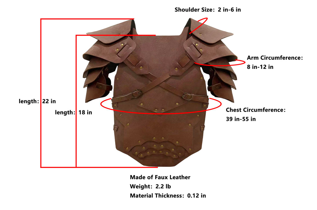 Deluxe Medieval Chest Armor Viking Warrior Adjustable Leather Armour Breastplate Costume for LARP Party Halloween Cosplay