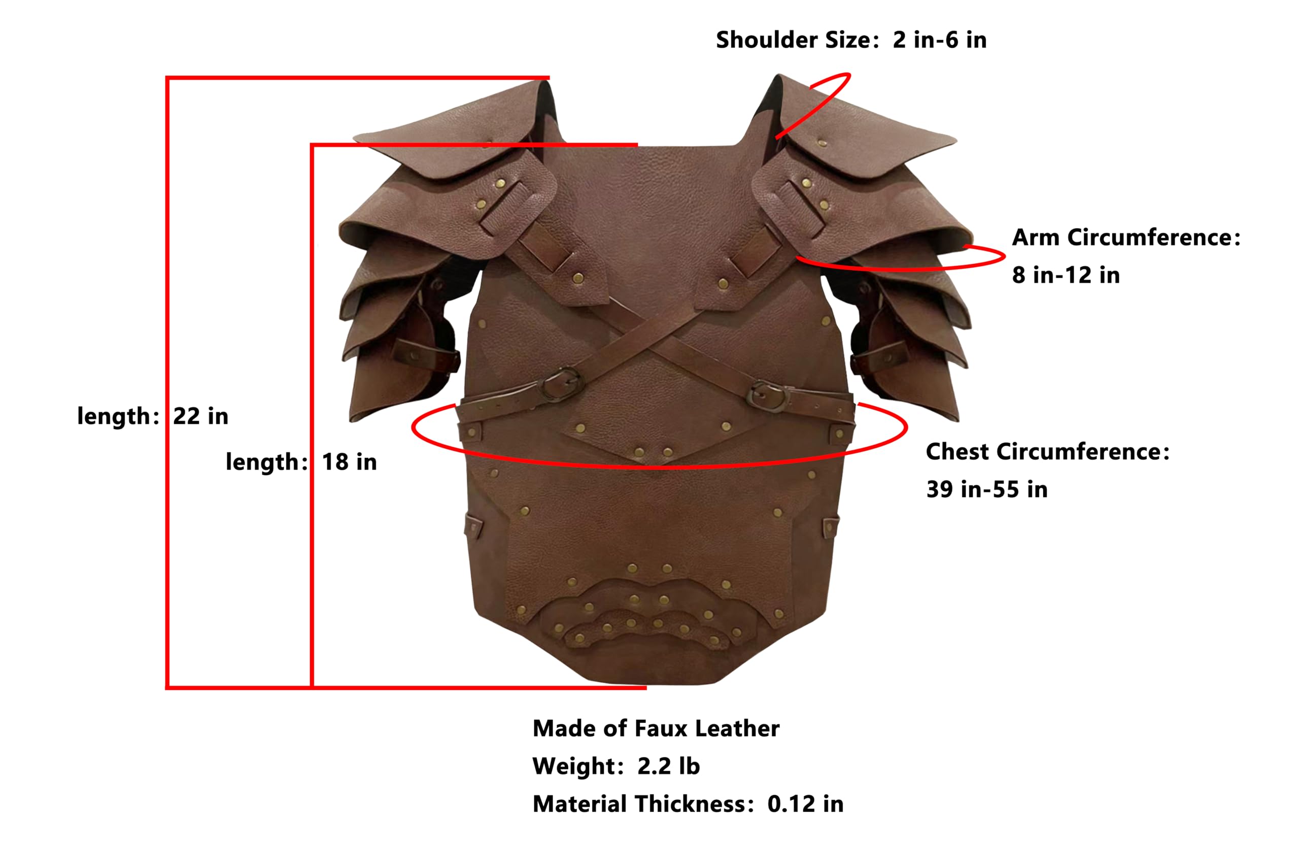 Deluxe Medieval Chest Armor Viking Warrior Adjustable Leather Armour Breastplate Costume for LARP Party Halloween Cosplay