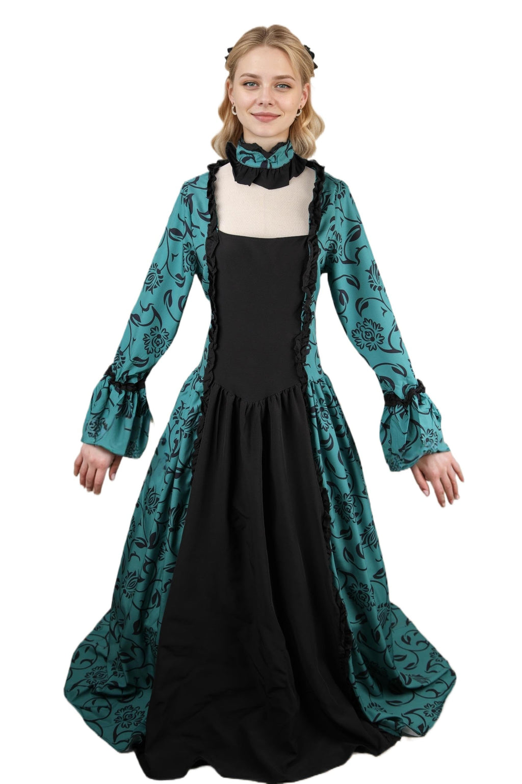 STIOEDYUAN Women Rococo Ball Gown Vintage Court Medieval Cosplay Square Neck Masquerade Theme Dresses