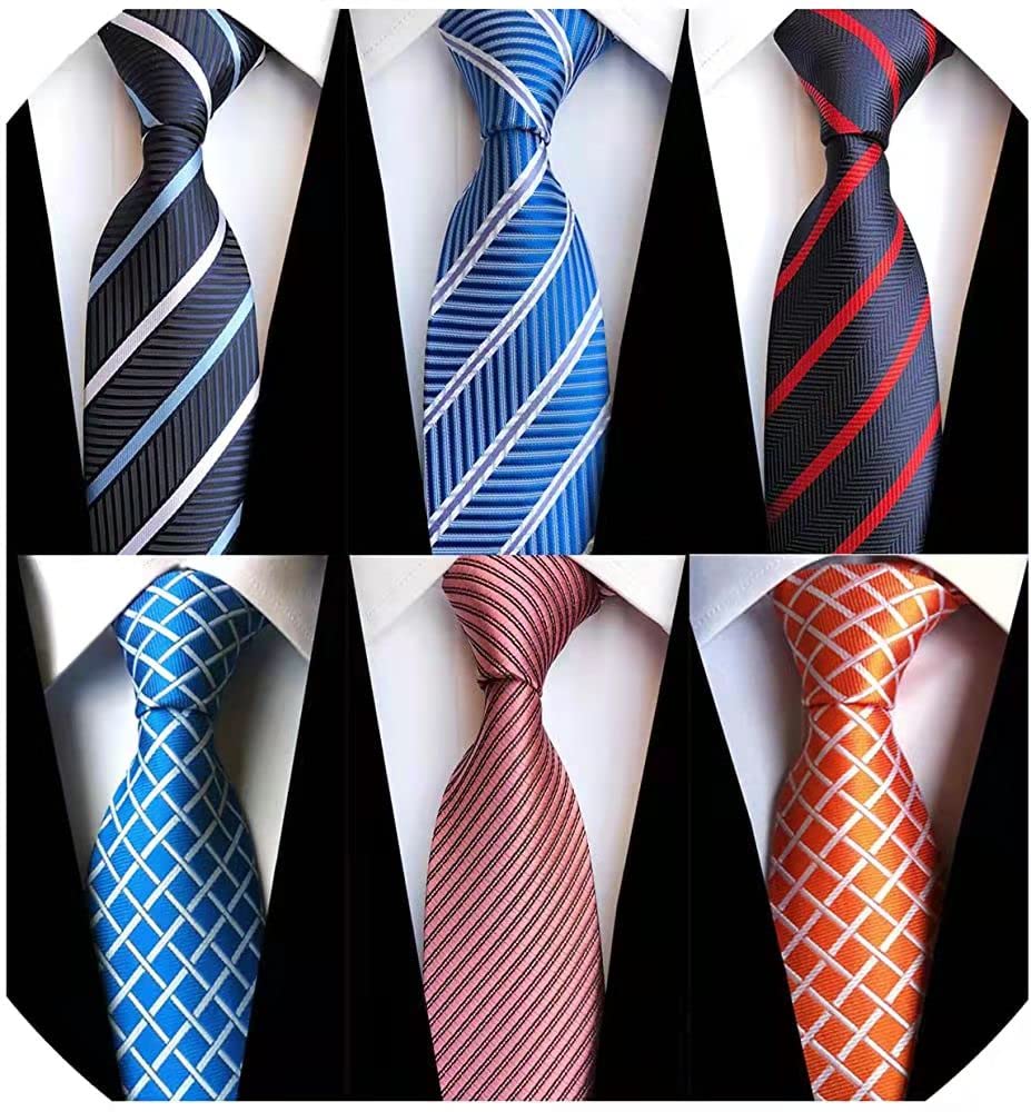 WeiShang Lot 6 PCS Classic Men's Silk Tie Necktie Woven JACQUARD Neck Ties