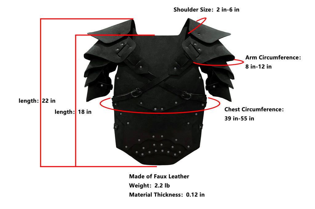 Deluxe Medieval Chest Armor Viking Warrior Adjustable Leather Armour Breastplate Costume for LARP Party Halloween Cosplay