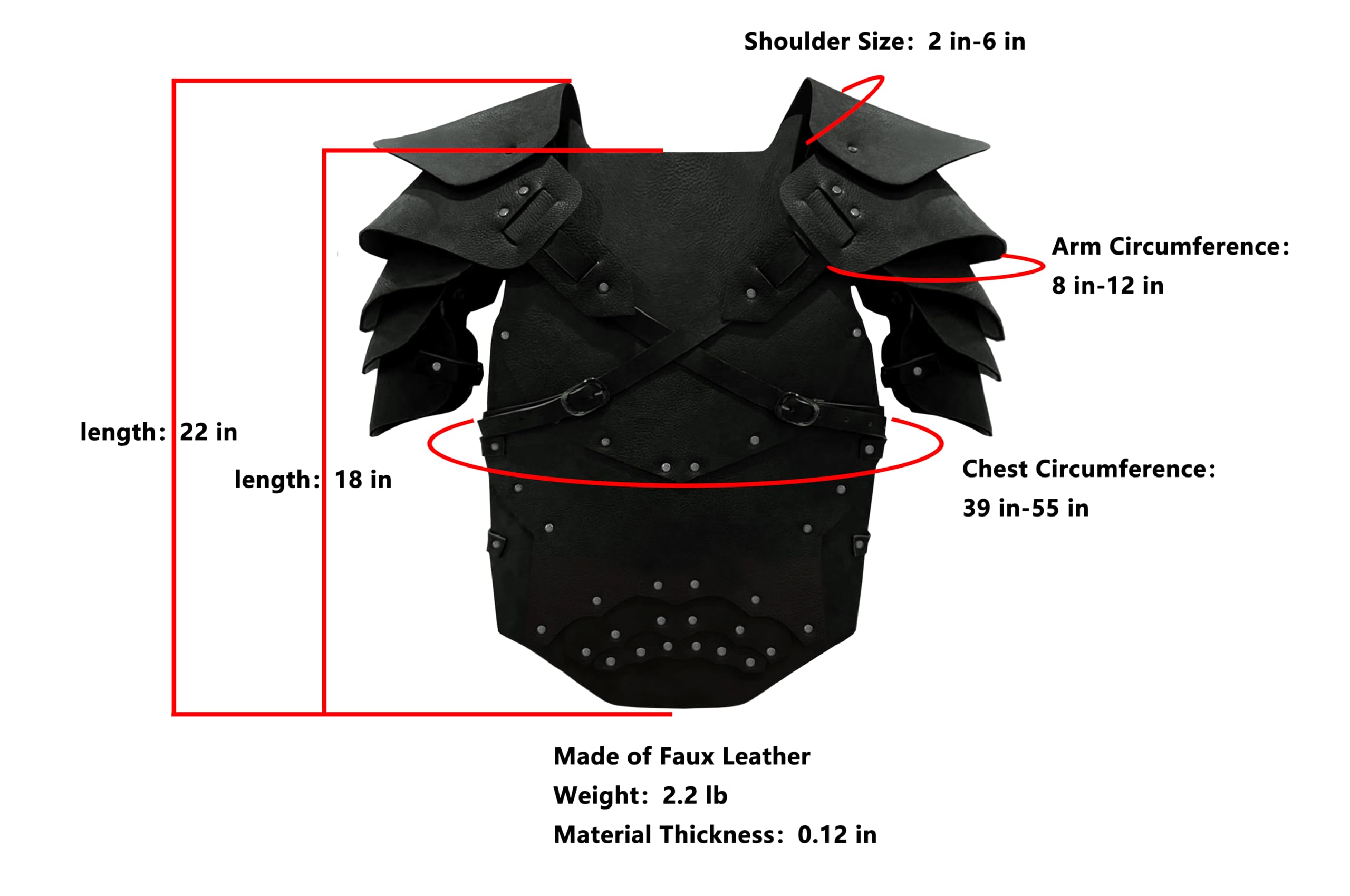 Deluxe Medieval Chest Armor Viking Warrior Adjustable Leather Armour Breastplate Costume for LARP Party Halloween Cosplay