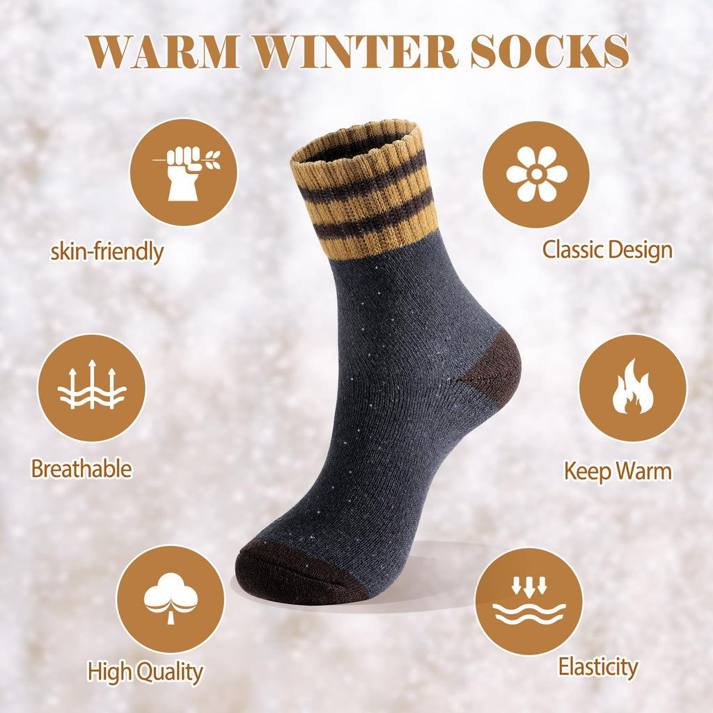 Clothirily Wool Socks for Women, Vintage Womens Wool Socks, Winter Warm Boot Sock for Women Men, Thick Winter Cozy Sock
