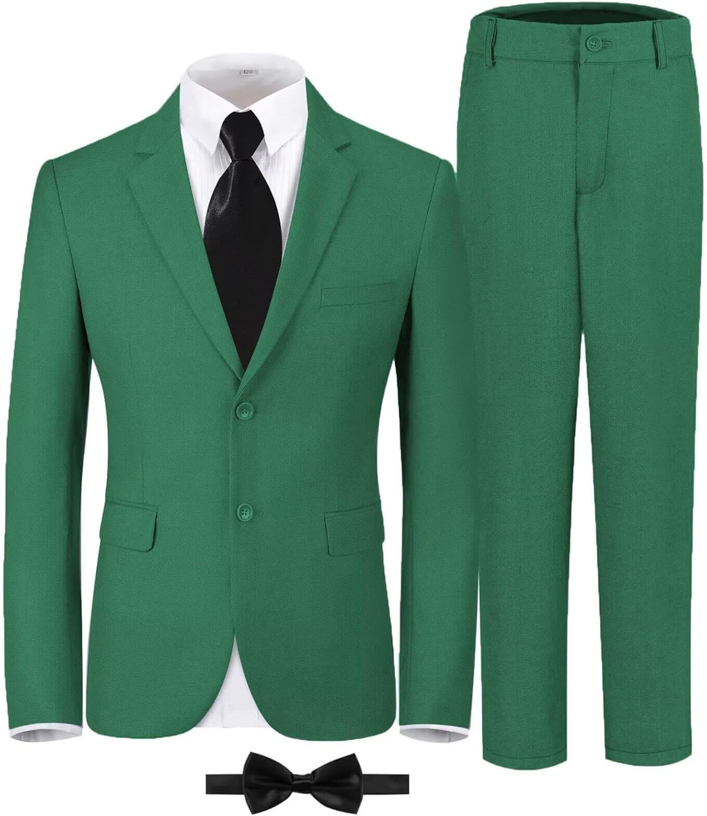 Boys Formal Suit Set Kids 5 Piece Suit Jacket Pants Set with Dress Shirt and Tie Prom Wedding Tuxedo Suits