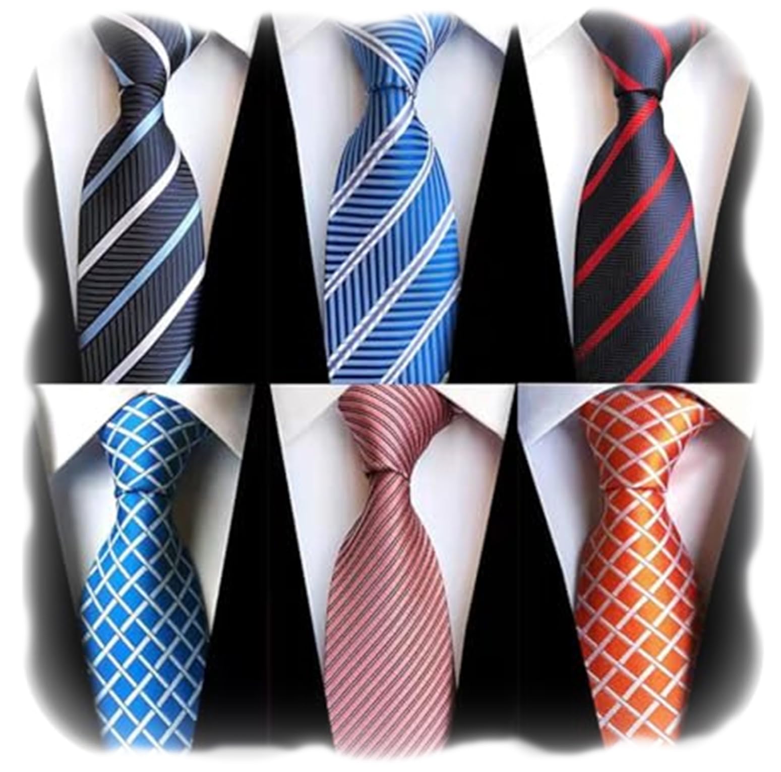 WeiShang Lot 6 PCS Classic Men's Silk Tie Necktie Woven JACQUARD Neck Ties