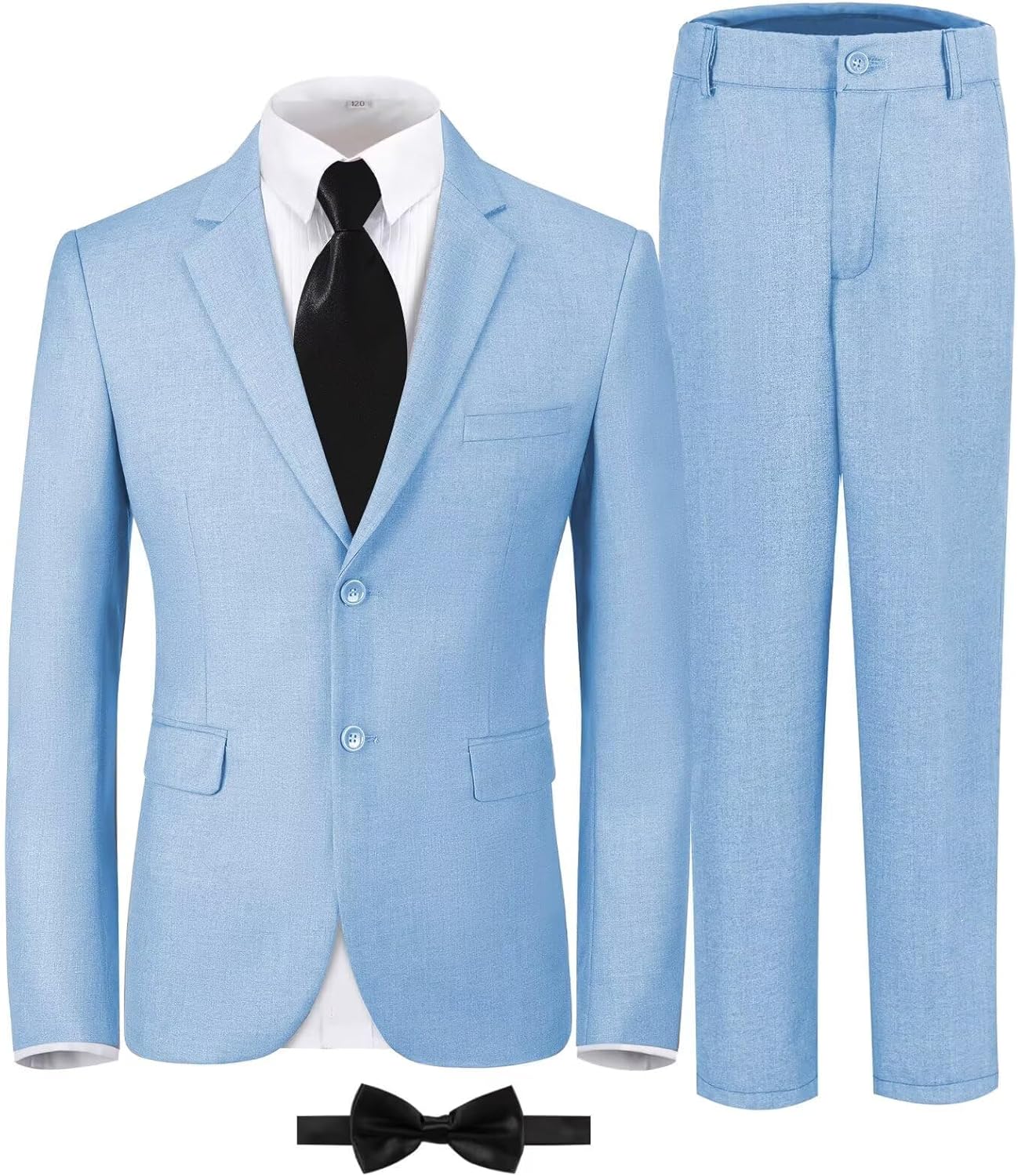 Boys Formal Suit Set Kids 5 Piece Suit Jacket Pants Set with Dress Shirt and Tie Prom Wedding Tuxedo Suits