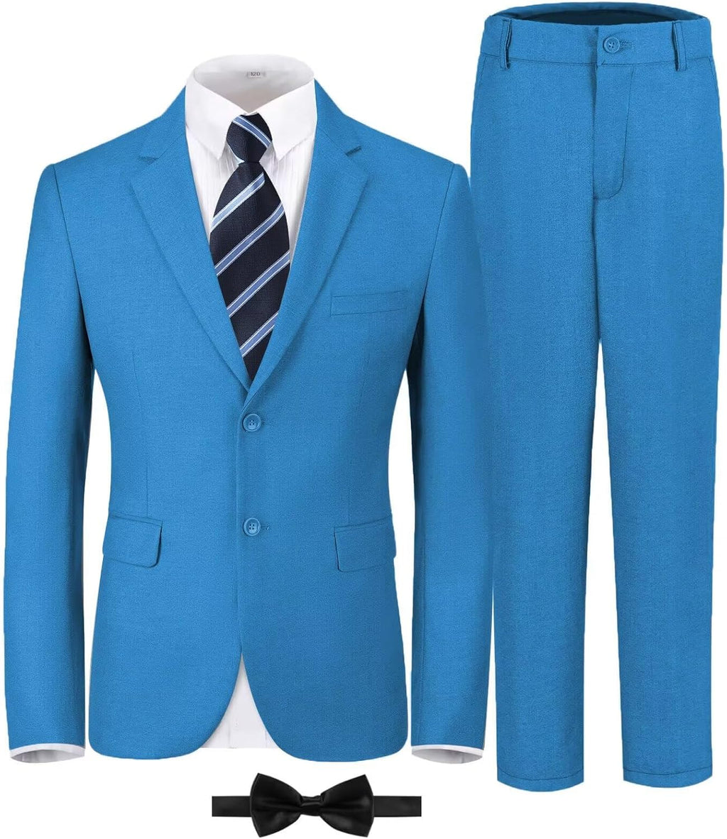 Boys Formal Suit Set Kids 5 Piece Suit Jacket Pants Set with Dress Shirt and Tie Prom Wedding Tuxedo Suits