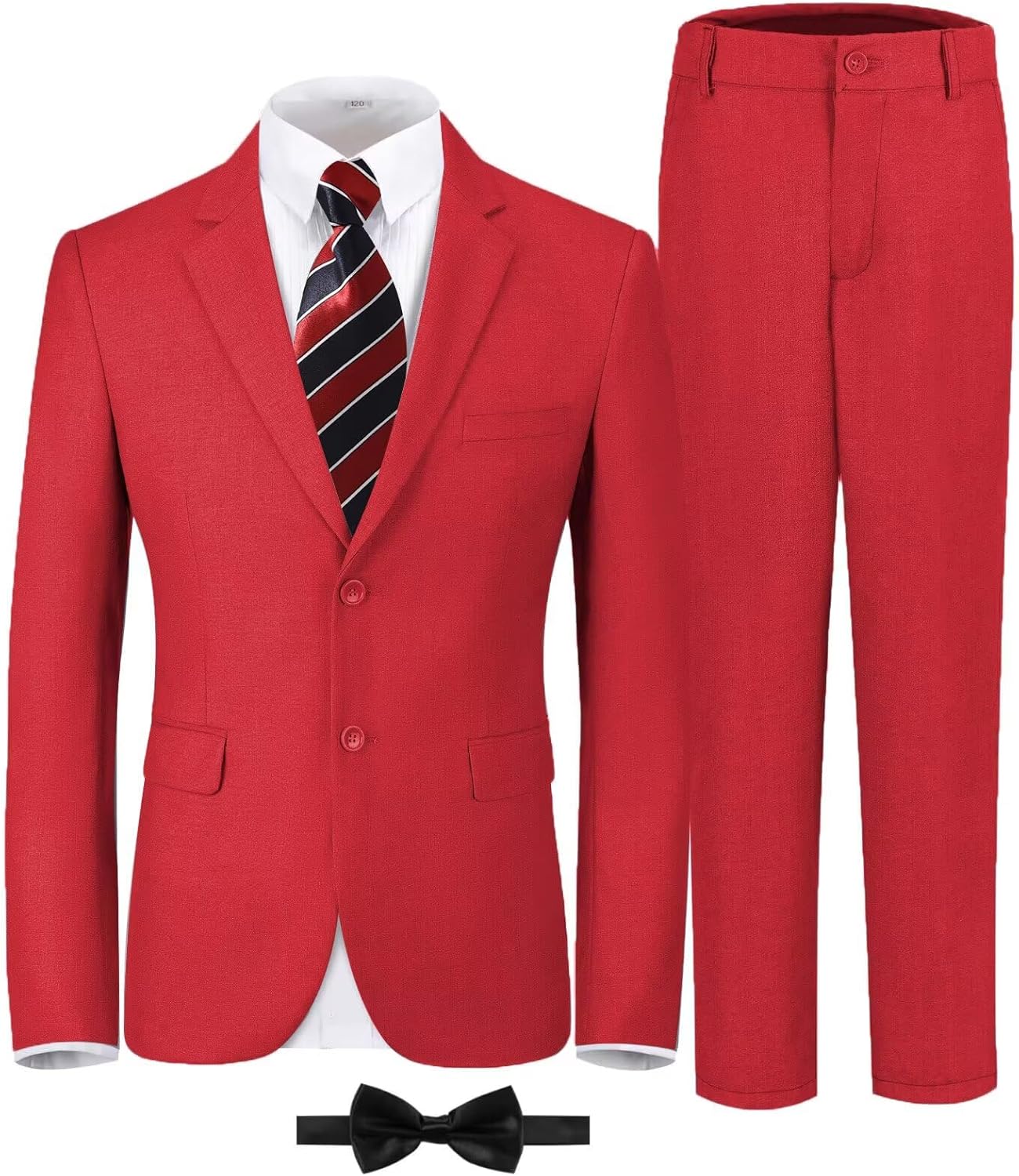 Boys Formal Suit Set Kids 5 Piece Suit Jacket Pants Set with Dress Shirt and Tie Prom Wedding Tuxedo Suits