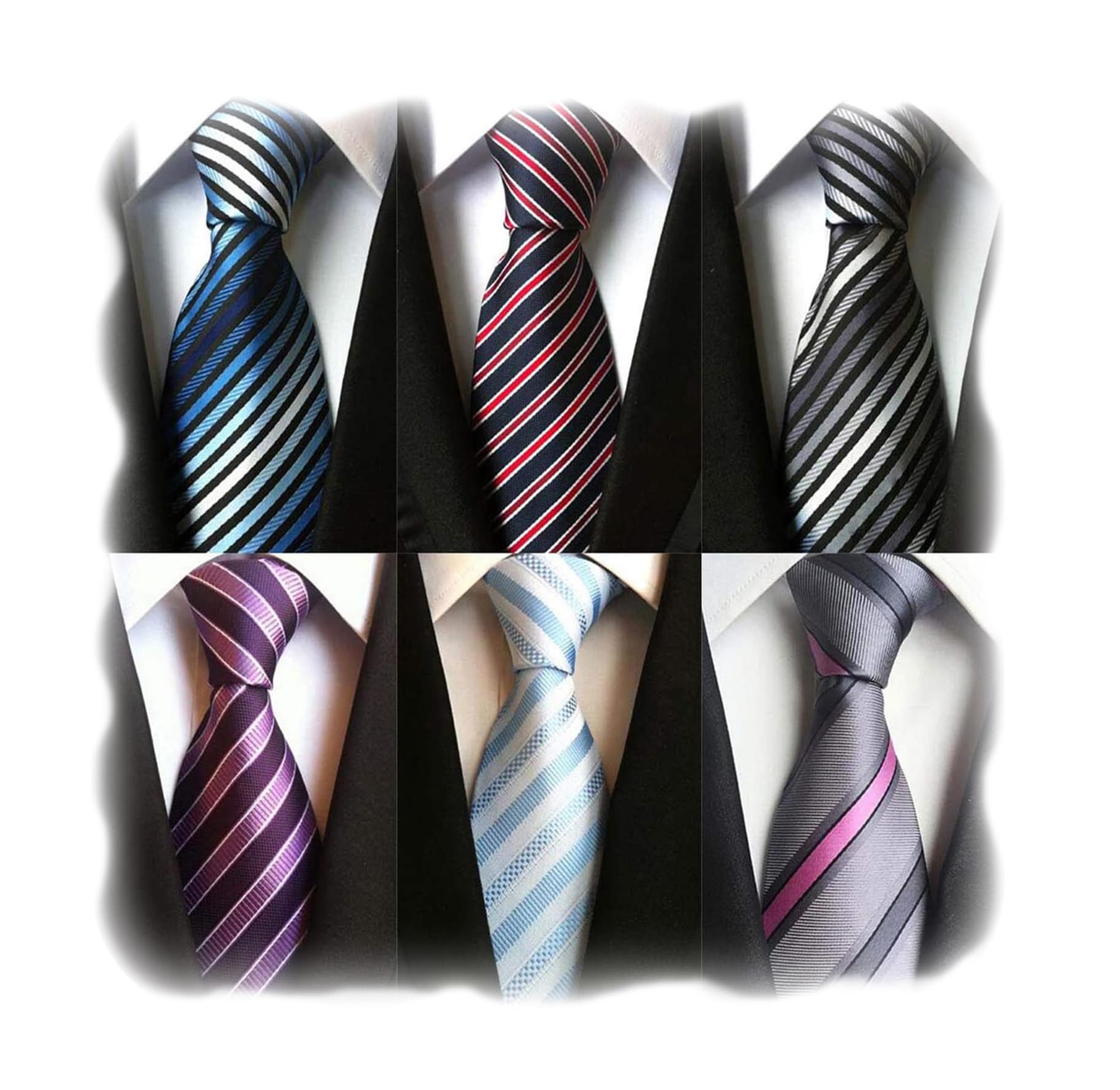 WeiShang Lot 6 PCS Classic Men's Silk Tie Necktie Woven JACQUARD Neck Ties