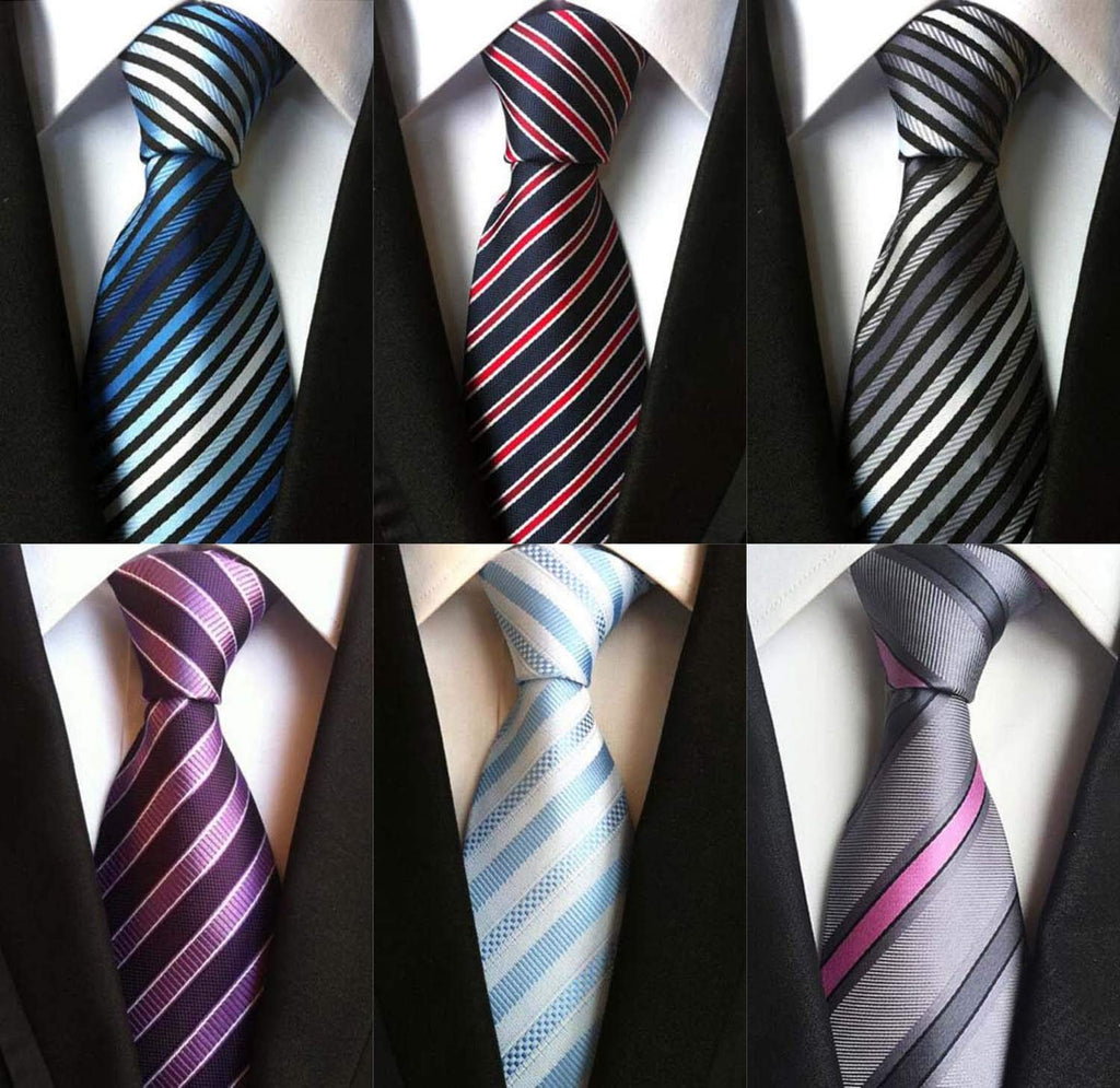 WeiShang Lot 6 PCS Classic Men's Silk Tie Necktie Woven JACQUARD Neck Ties