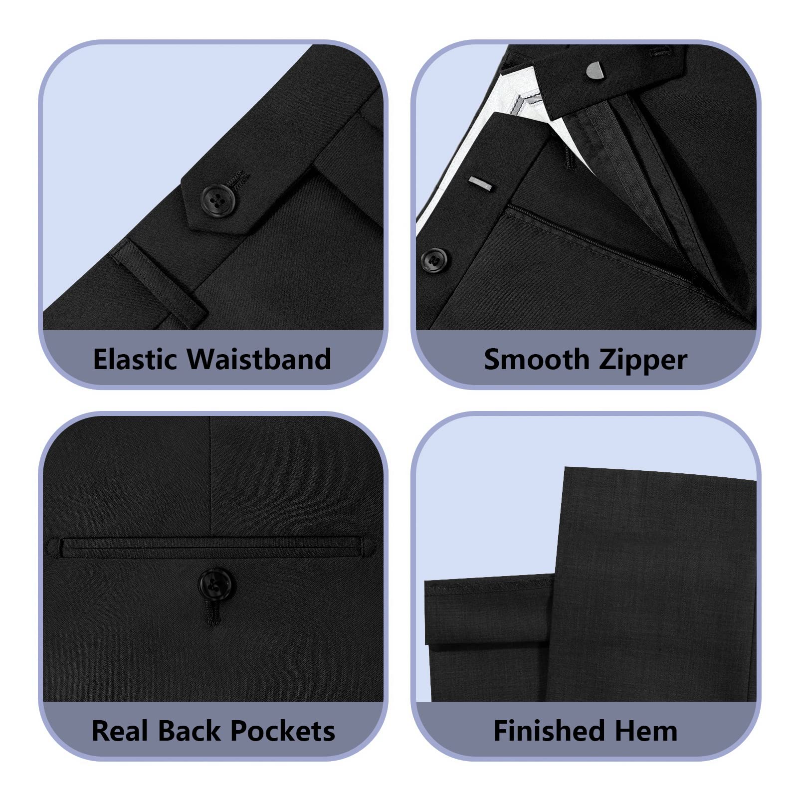 Cooper & Nelson 3 Piece Mens Suit Set, 2 Button Slim Fit Suit for Men, Jacket, Vest, Pants and Tie