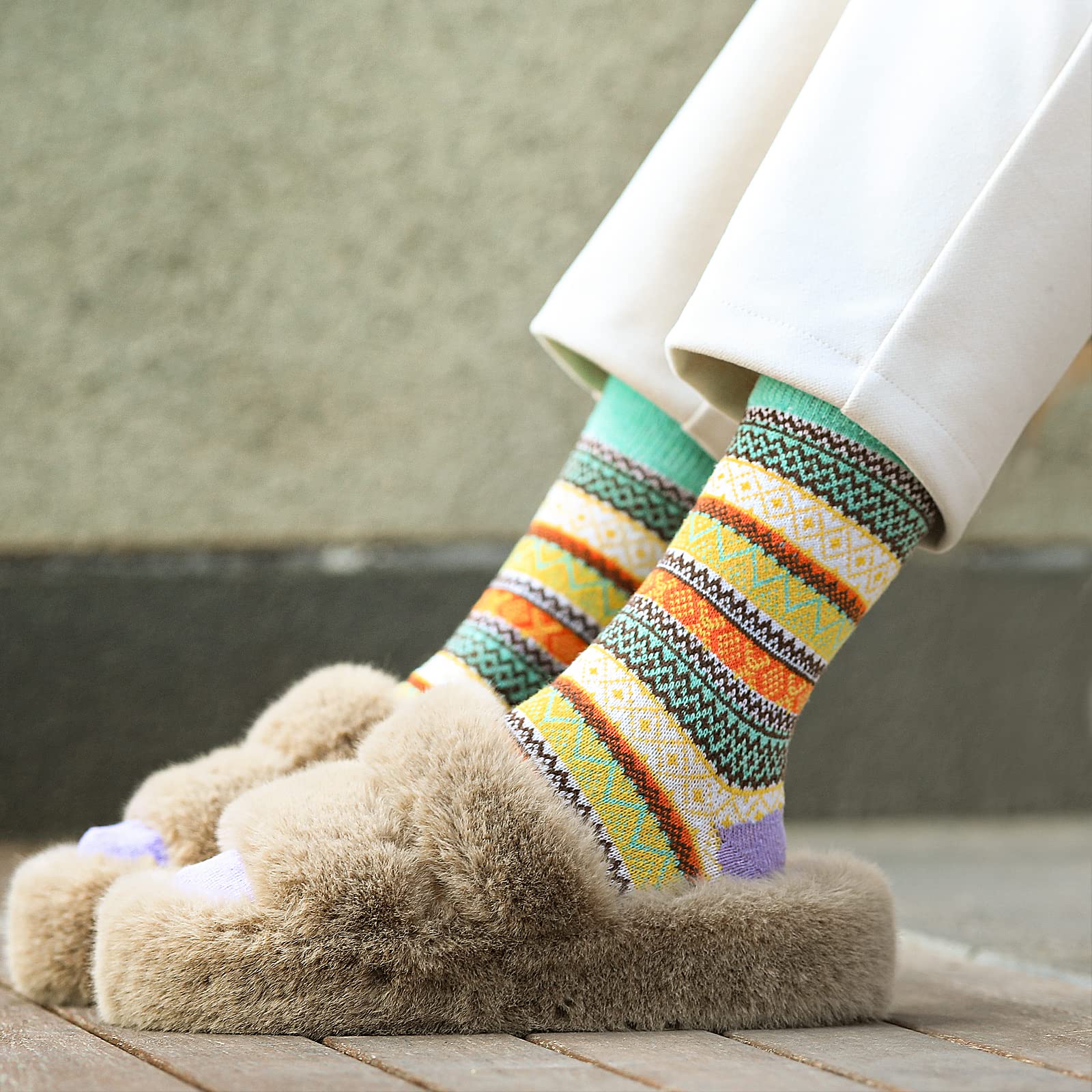 Clothirily Wool Socks for Women, Vintage Womens Wool Socks, Winter Warm Boot Sock for Women Men, Thick Winter Cozy Sock
