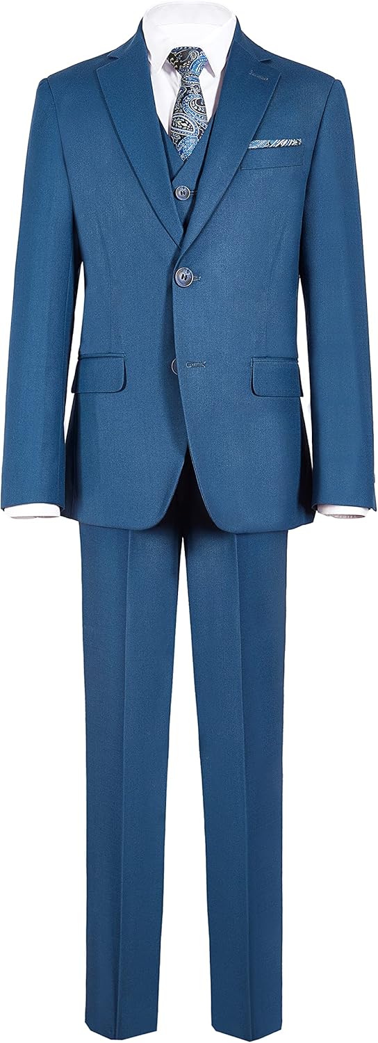 Marvelous World Boys' Formal Slim Fit Suit Set, Adjustable Waist