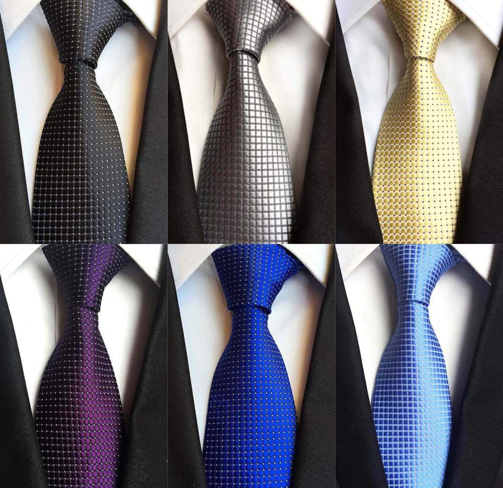 WeiShang Lot 6 PCS Classic Men's Silk Tie Necktie Woven JACQUARD Neck Ties