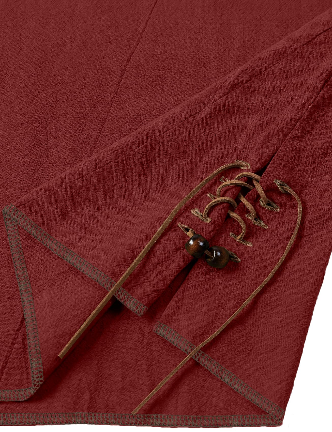 JEMITOP Men's Retro Pure Cotton Lace Up Sleeveless Shirts for Pirate Renaissance Medieval Viking Costume