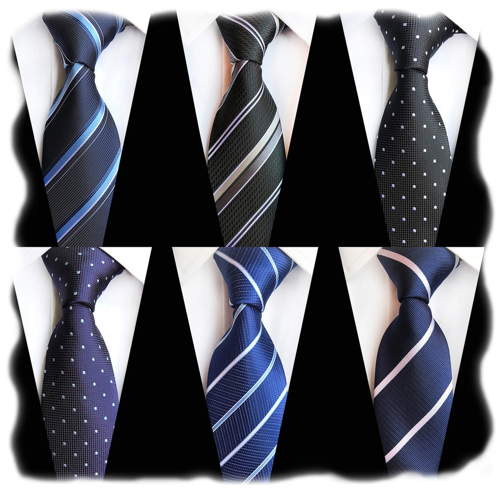 WeiShang Lot 6 PCS Classic Men's Silk Tie Necktie Woven JACQUARD Neck Ties