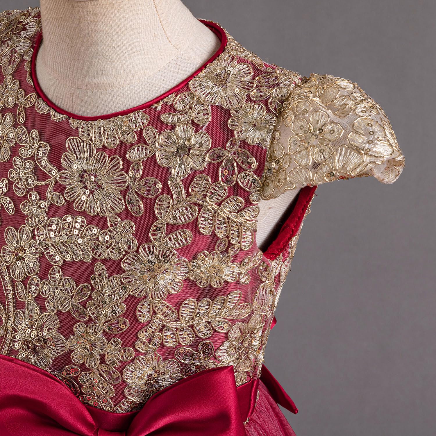 TTYAOVO Girls Pageant Princess Flower Dress Kids Prom Puffy Ball Gowns