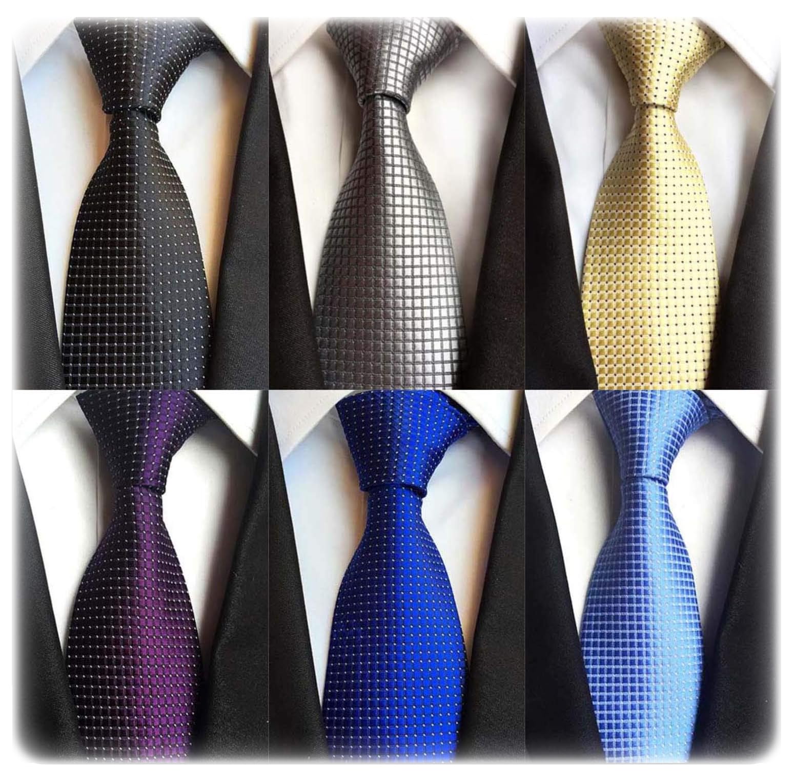 WeiShang Lot 6 PCS Classic Men's Silk Tie Necktie Woven JACQUARD Neck Ties