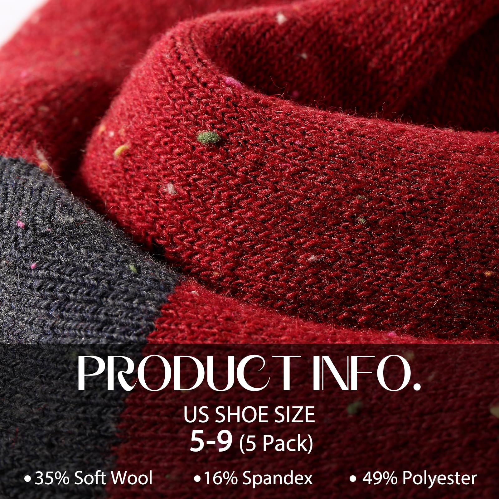 Clothirily Wool Socks for Women, Vintage Womens Wool Socks, Winter Warm Boot Sock for Women Men, Thick Winter Cozy Sock