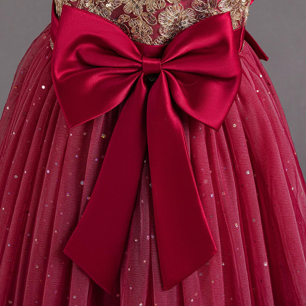 TTYAOVO Girls Pageant Princess Flower Dress Kids Prom Puffy Ball Gowns