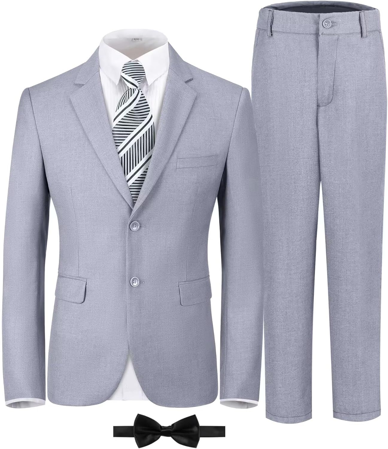 Boys Formal Suit Set Kids 5 Piece Suit Jacket Pants Set with Dress Shirt and Tie Prom Wedding Tuxedo Suits
