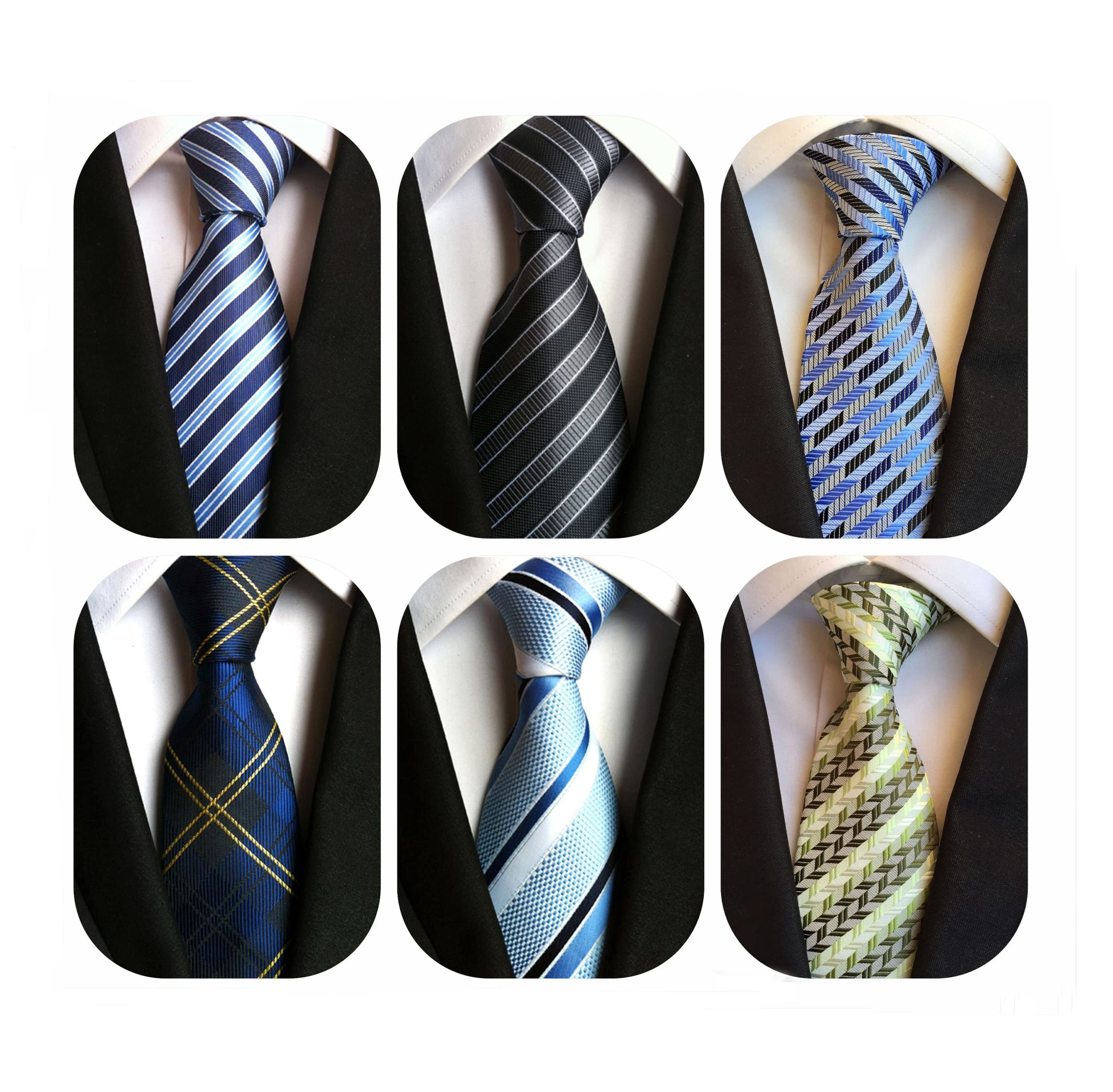 WeiShang Lot 6 PCS Classic Men's Silk Tie Necktie Woven JACQUARD Neck Ties