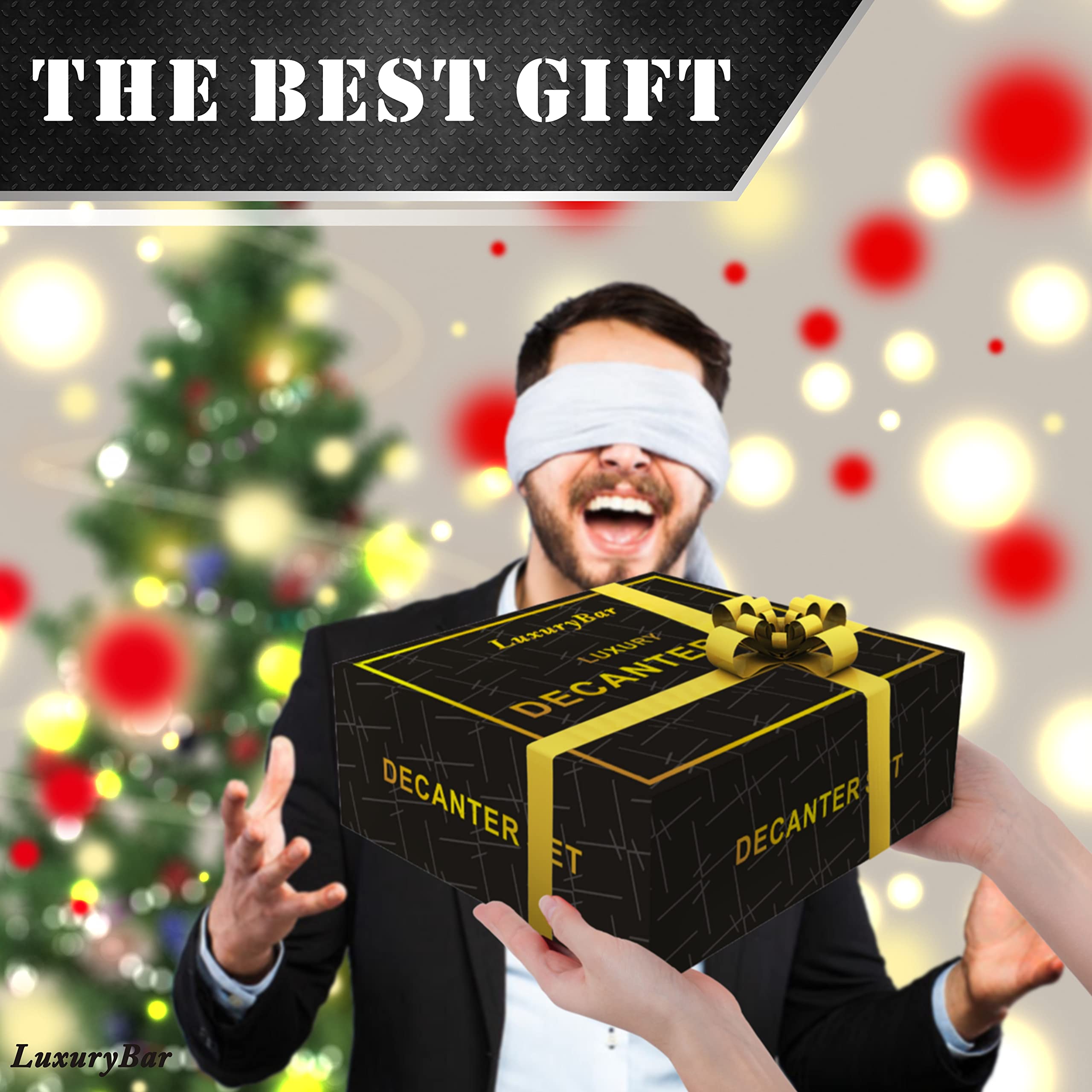 Diamond Whiskey Decanter Sets for Men with ChillBall &Tray,Whiskey Decanter Set Liquor Dispenser Bourbon Decanter Whiskey Set Gifts for Men