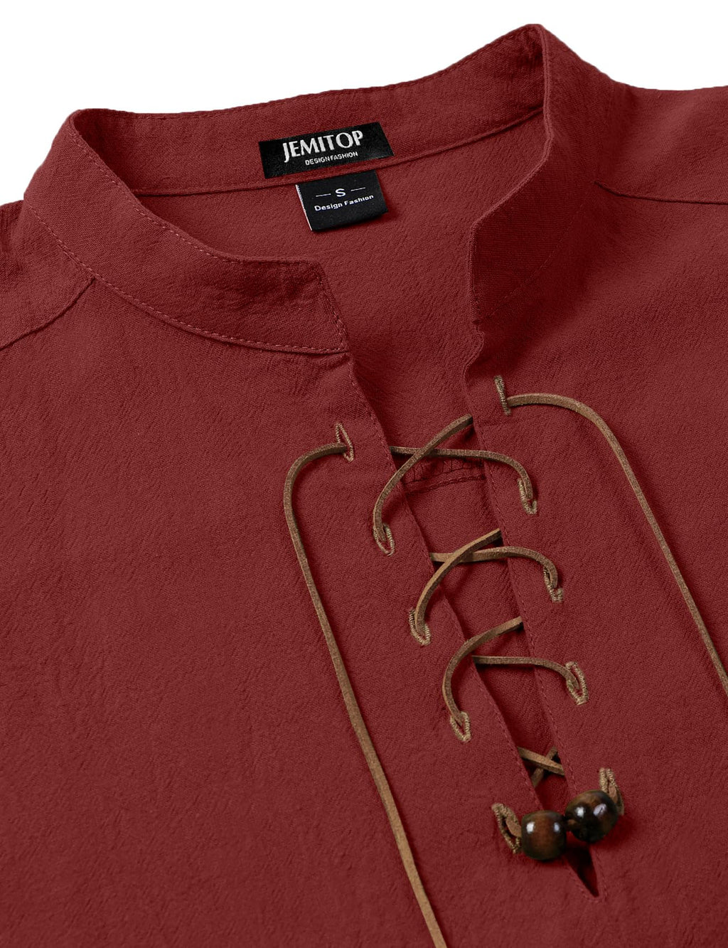 JEMITOP Men's Retro Pure Cotton Lace Up Sleeveless Shirts for Pirate Renaissance Medieval Viking Costume