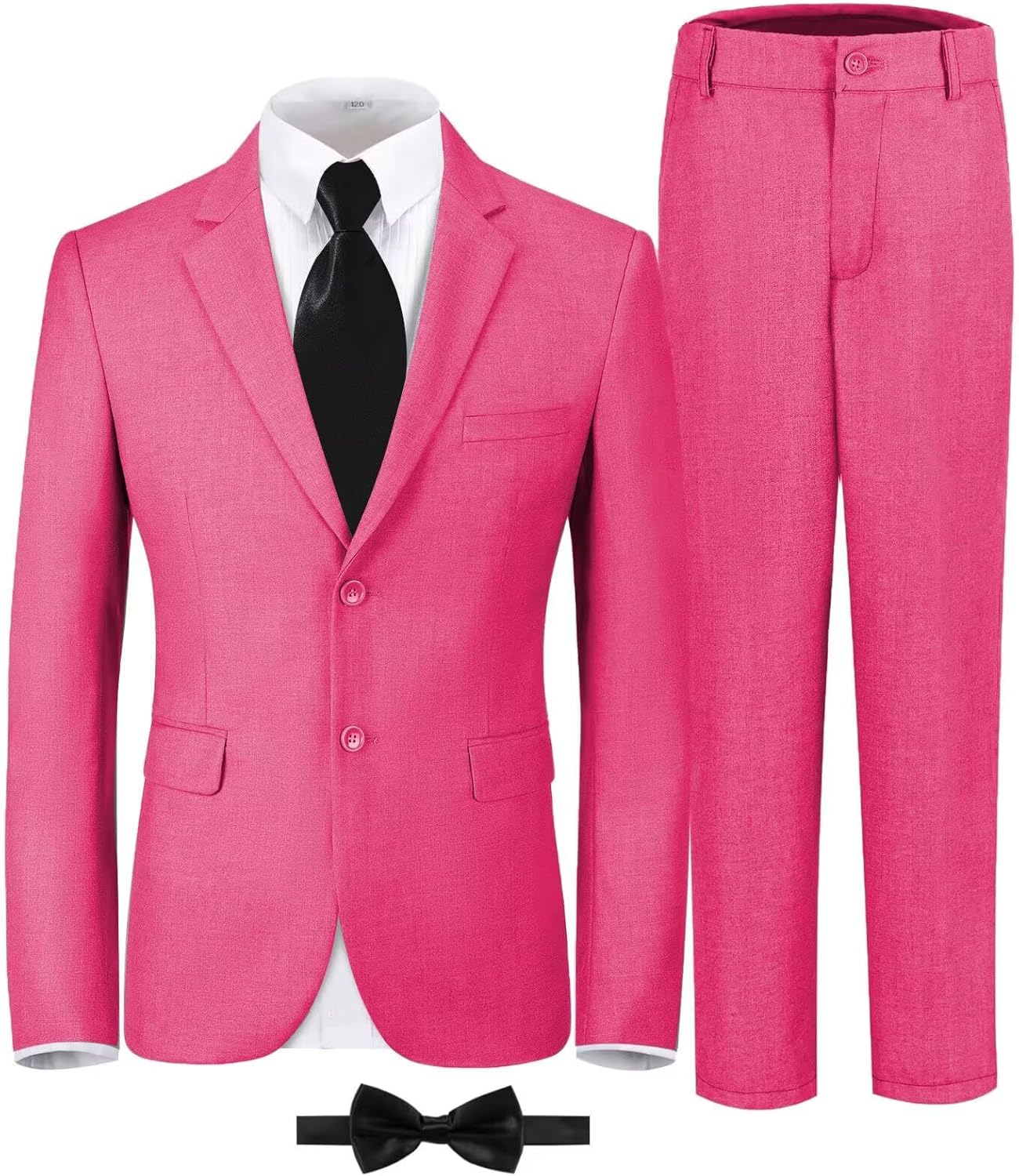 Boys Formal Suit Set Kids 5 Piece Suit Jacket Pants Set with Dress Shirt and Tie Prom Wedding Tuxedo Suits