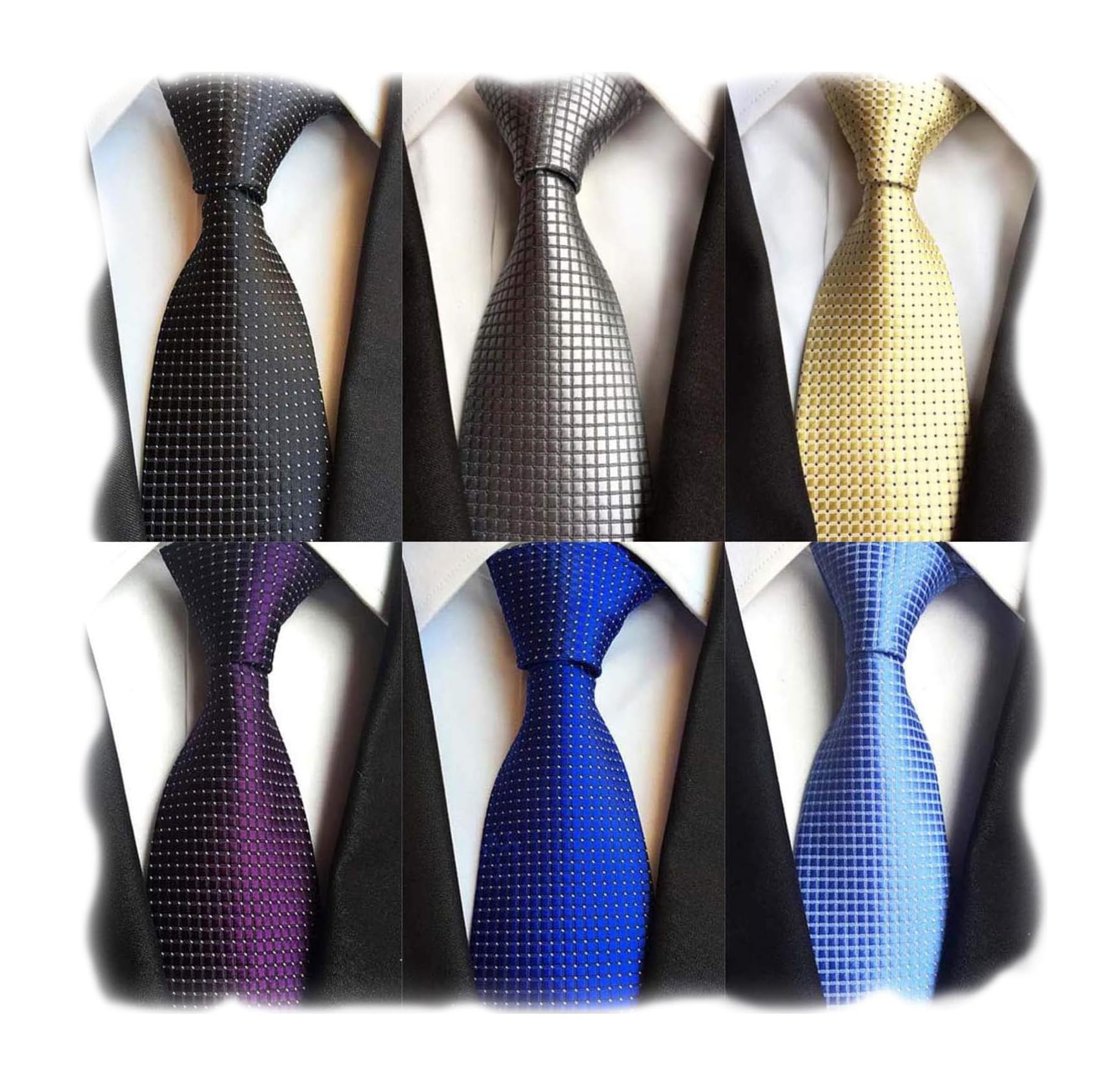 WeiShang Lot 6 PCS Classic Men's Silk Tie Necktie Woven JACQUARD Neck Ties