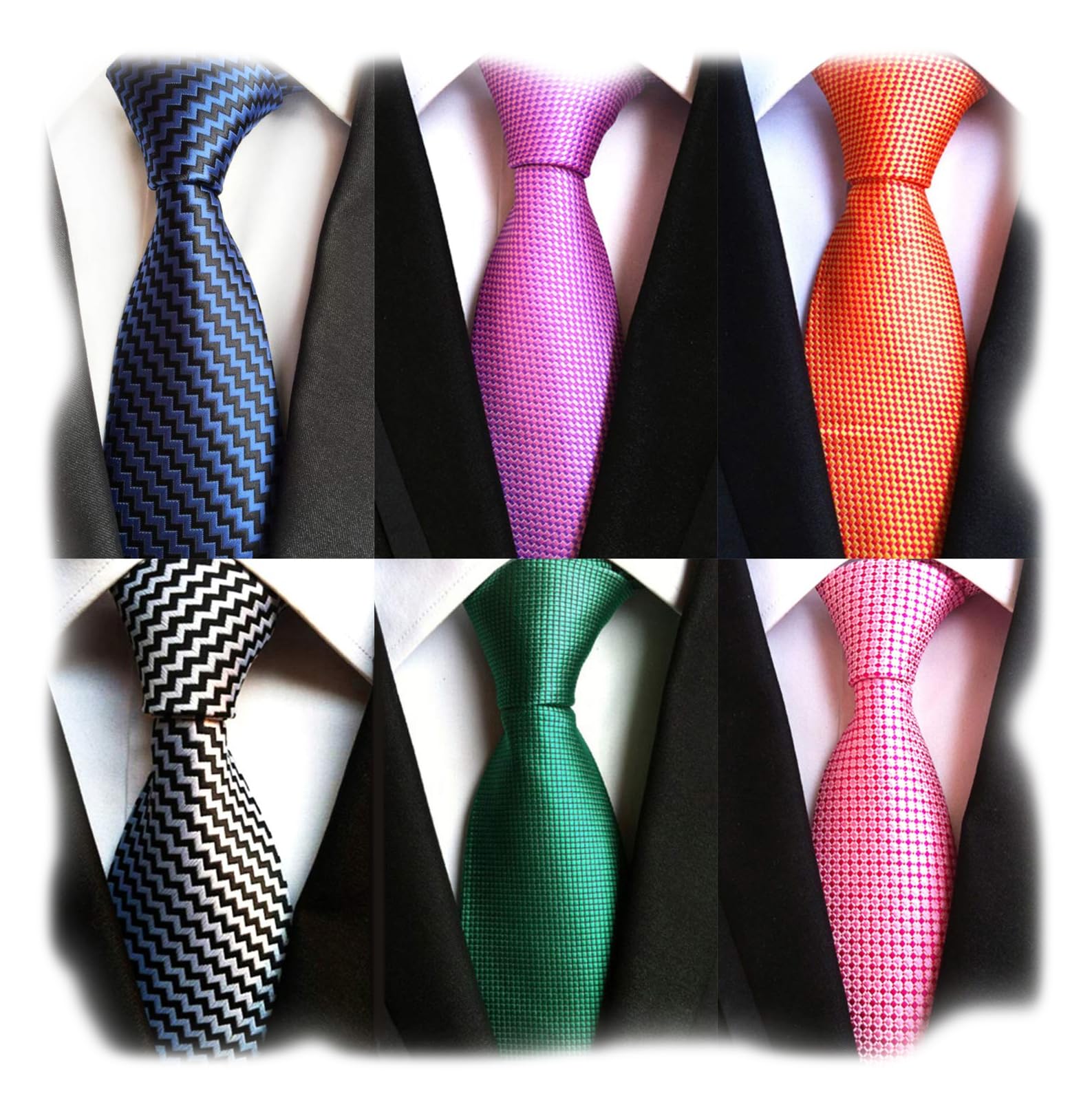 WeiShang Lot 6 PCS Classic Men's Silk Tie Necktie Woven JACQUARD Neck Ties