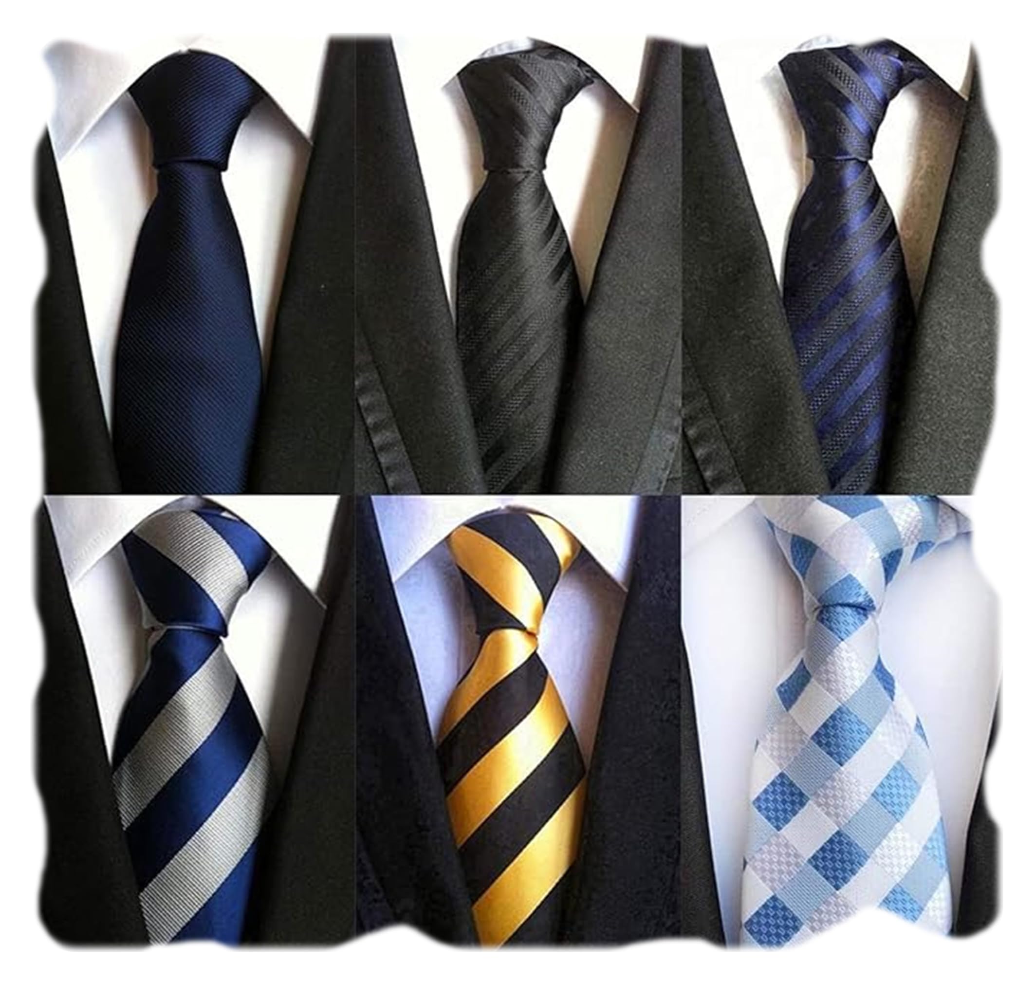 WeiShang Lot 6 PCS Classic Men's Silk Tie Necktie Woven JACQUARD Neck Ties