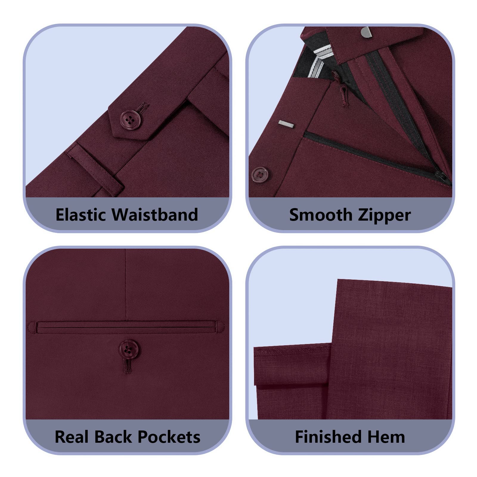 Cooper & Nelson 3 Piece Mens Suit Set, 2 Button Slim Fit Suit for Men, Jacket, Vest, Pants and Tie