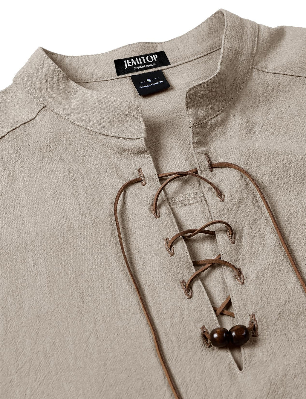 JEMITOP Men's Retro Pure Cotton Lace Up Sleeveless Shirts for Pirate Renaissance Medieval Viking Costume