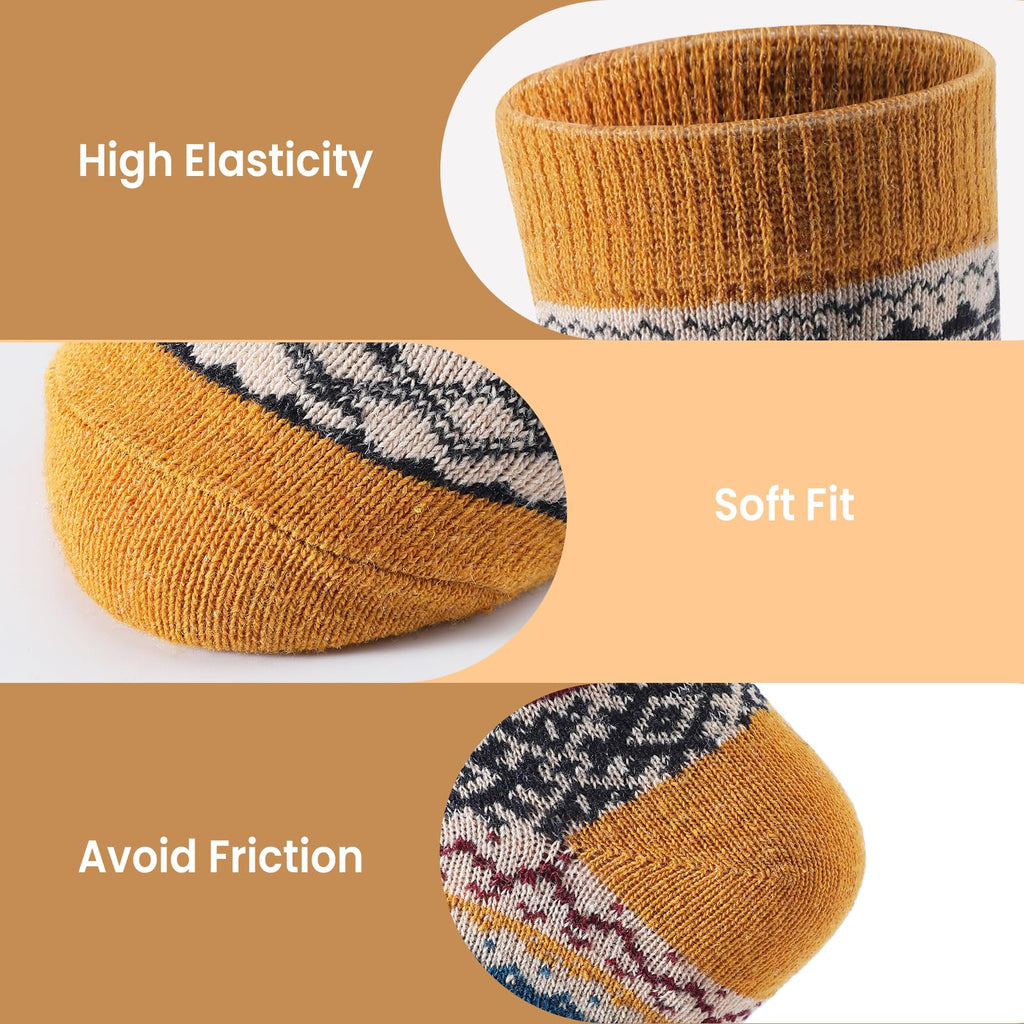Clothirily Wool Socks for Women, Vintage Womens Wool Socks, Winter Warm Boot Sock for Women Men, Thick Winter Cozy Sock