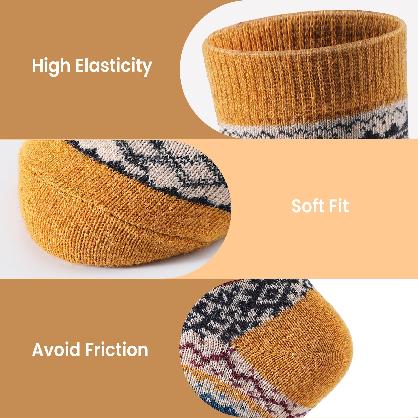 Clothirily Wool Socks for Women, Vintage Womens Wool Socks, Winter Warm Boot Sock for Women Men, Thick Winter Cozy Sock