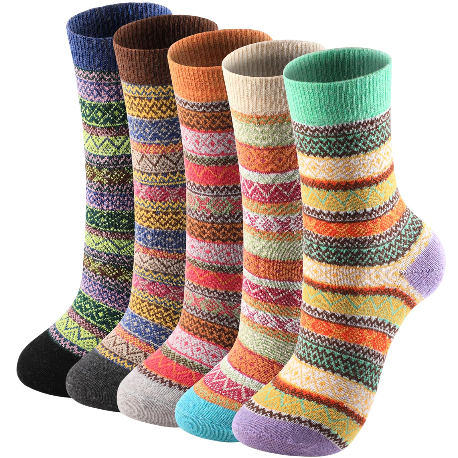 Clothirily Wool Socks for Women, Vintage Womens Wool Socks, Winter Warm Boot Sock for Women Men, Thick Winter Cozy Sock