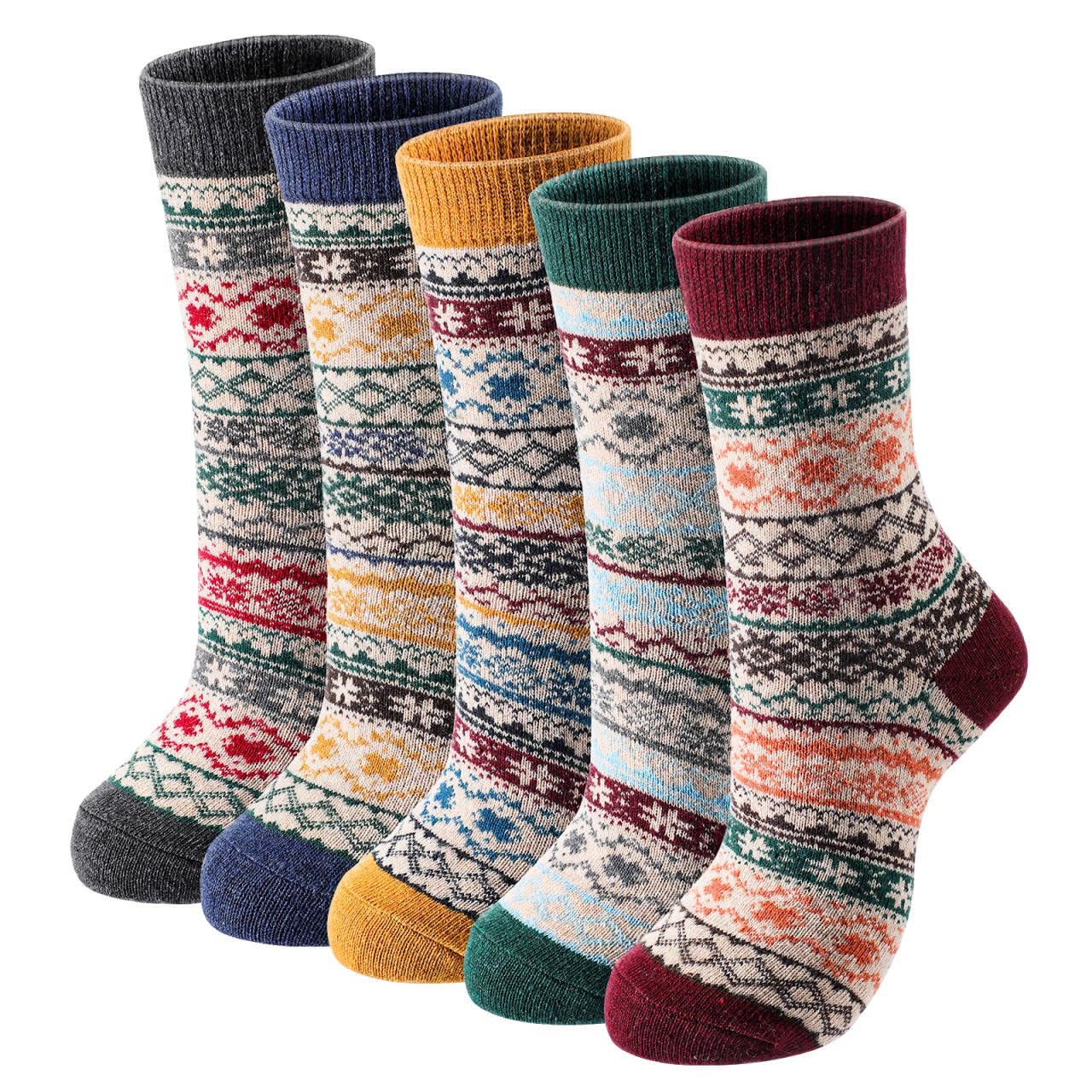 Clothirily Wool Socks for Women, Vintage Womens Wool Socks, Winter Warm Boot Sock for Women Men, Thick Winter Cozy Sock