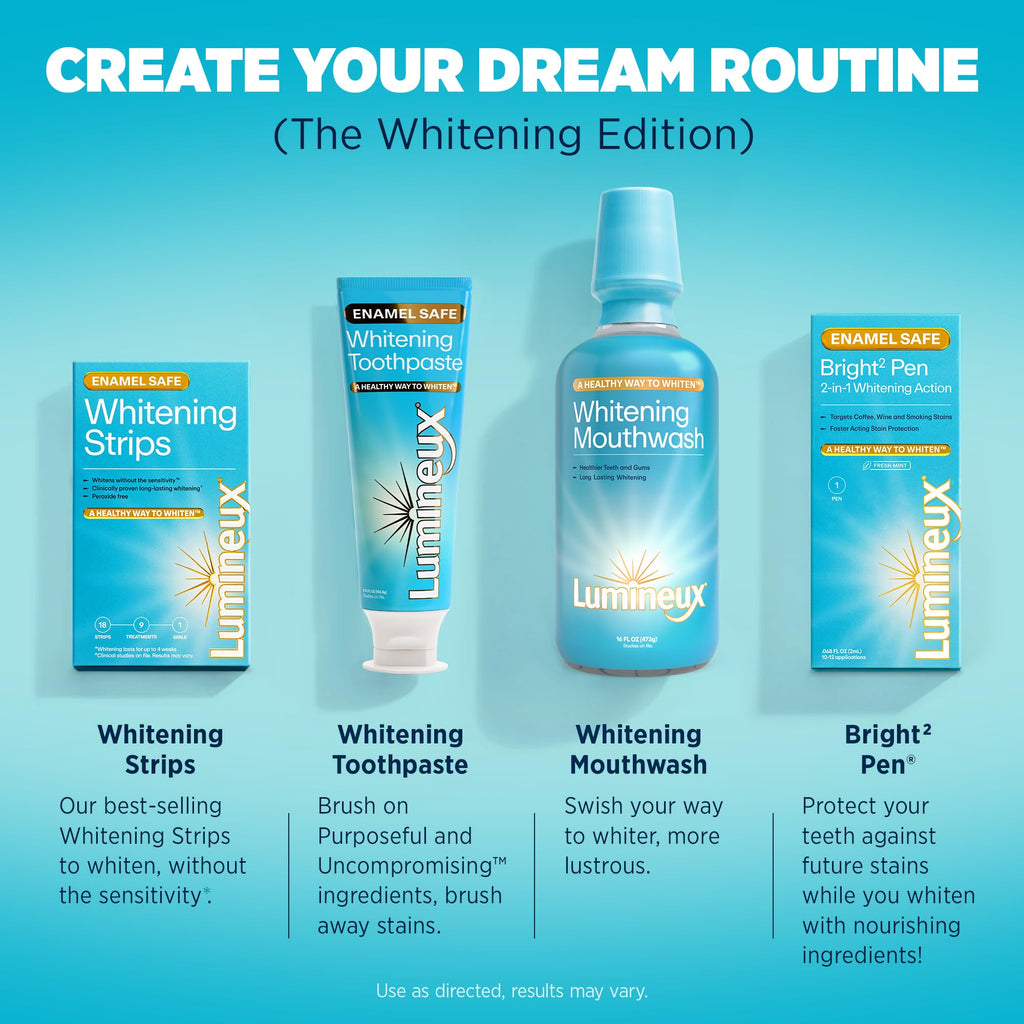 Lumineux Teeth Whitening Toothpaste - Peroxide Free, Enamel Safe for Sensitive Whiter Teeth - Fluoride Free, No Alcohol, Artificial Colors, SLS Free Dentist Formulated - 3.75 Oz