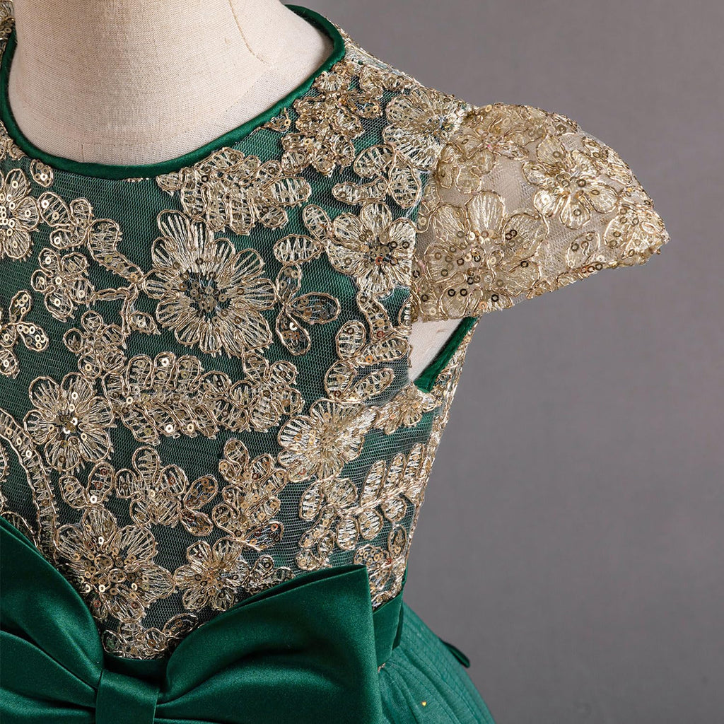 TTYAOVO Girls Pageant Princess Flower Dress Kids Prom Puffy Ball Gowns