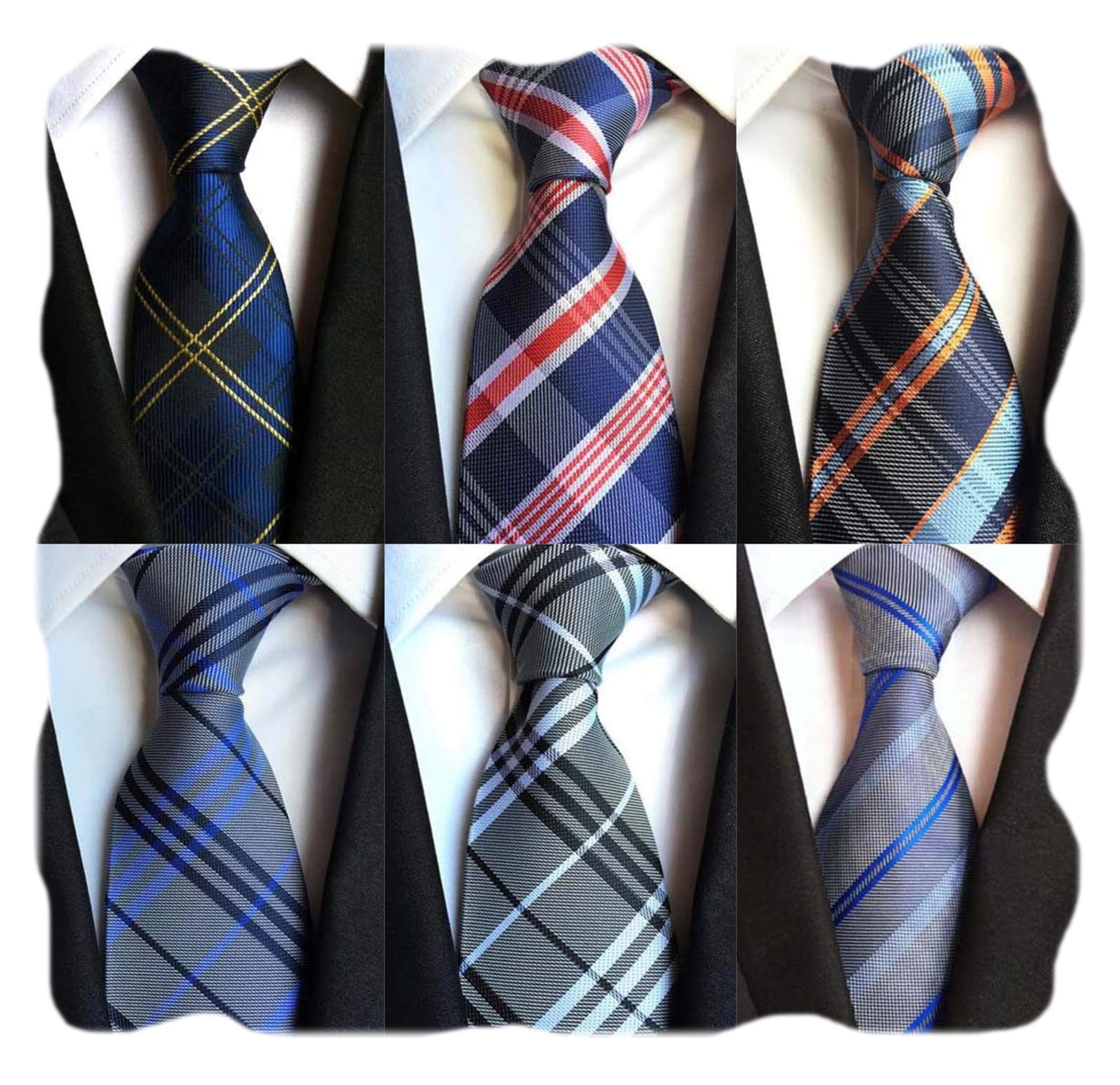 WeiShang Lot 6 PCS Classic Men's Silk Tie Necktie Woven JACQUARD Neck Ties