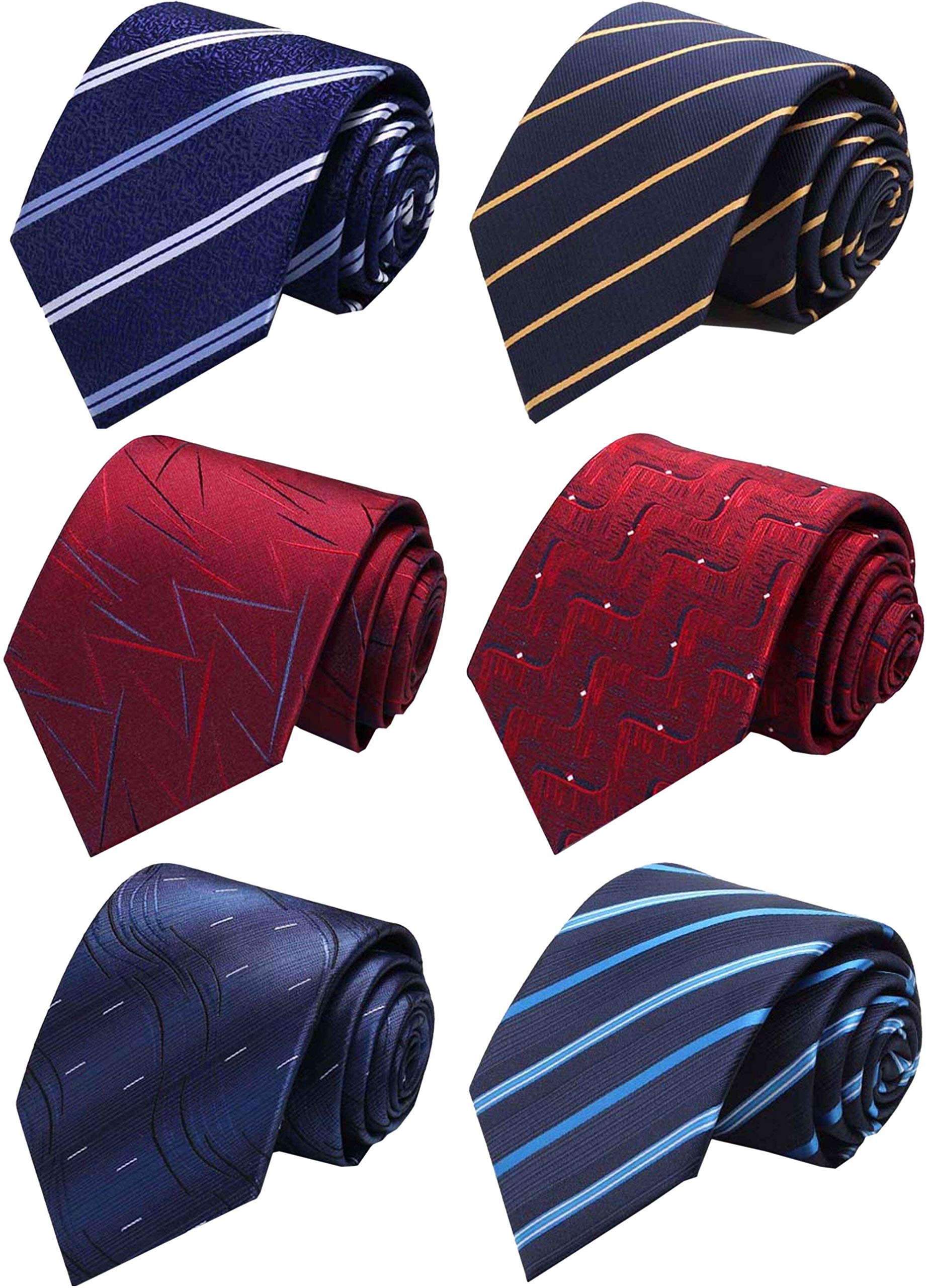 WeiShang Lot 6 PCS Classic Men's Silk Tie Necktie Woven JACQUARD Neck Ties