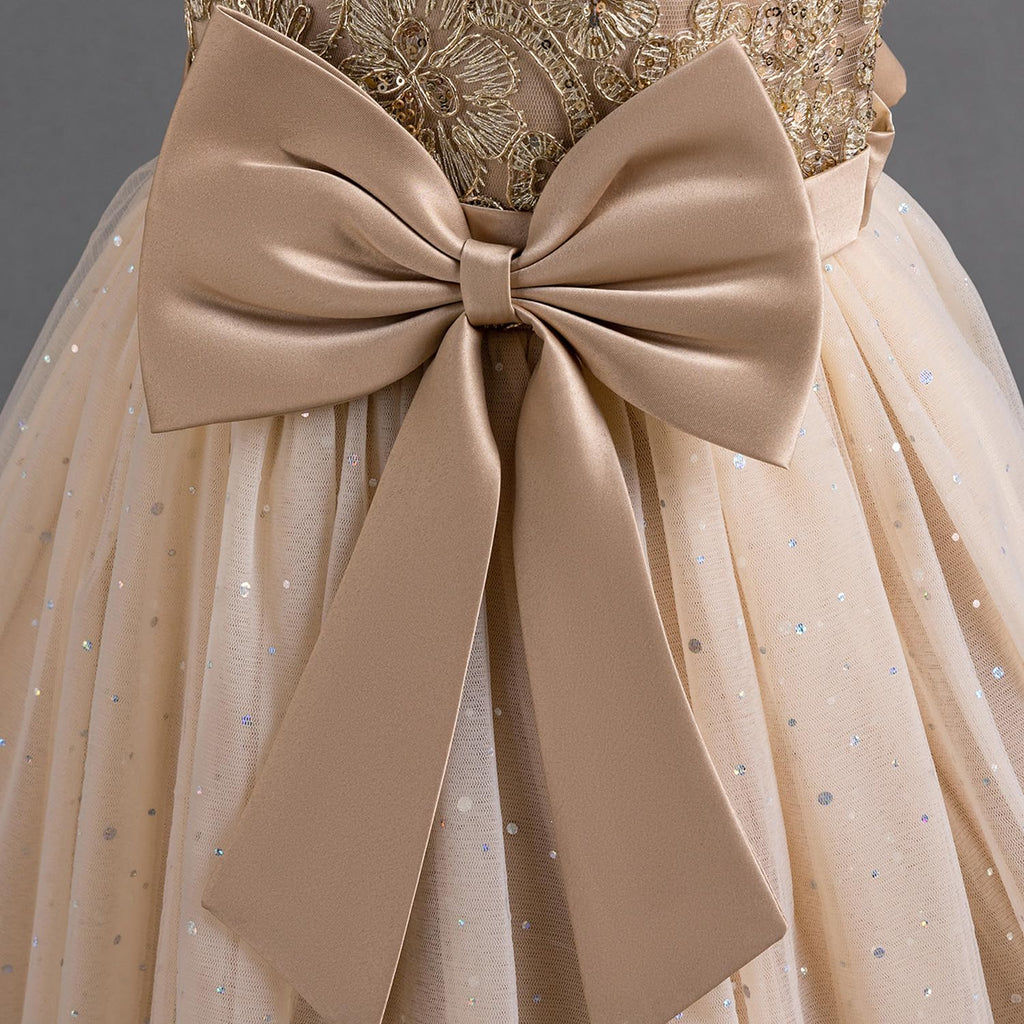 TTYAOVO Girls Pageant Princess Flower Dress Kids Prom Puffy Ball Gowns