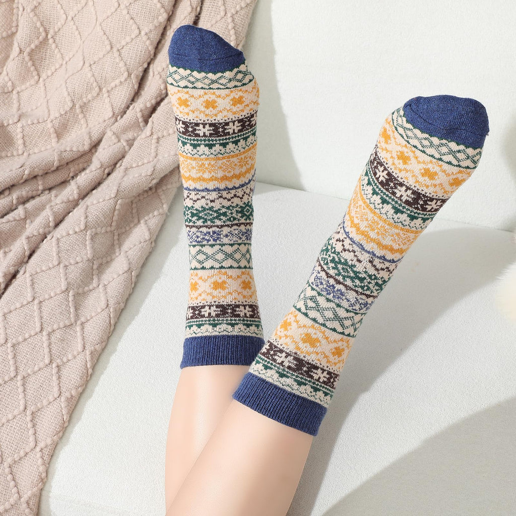 Clothirily Wool Socks for Women, Vintage Womens Wool Socks, Winter Warm Boot Sock for Women Men, Thick Winter Cozy Sock