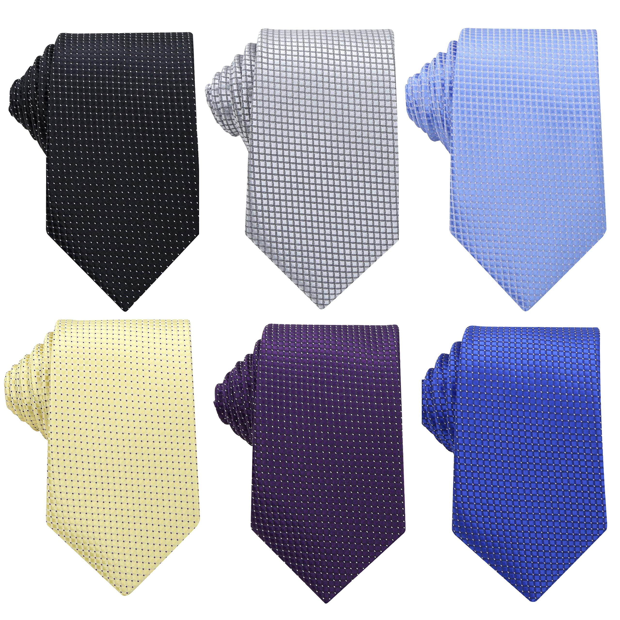 WeiShang Lot 6 PCS Classic Men's Silk Tie Necktie Woven JACQUARD Neck Ties
