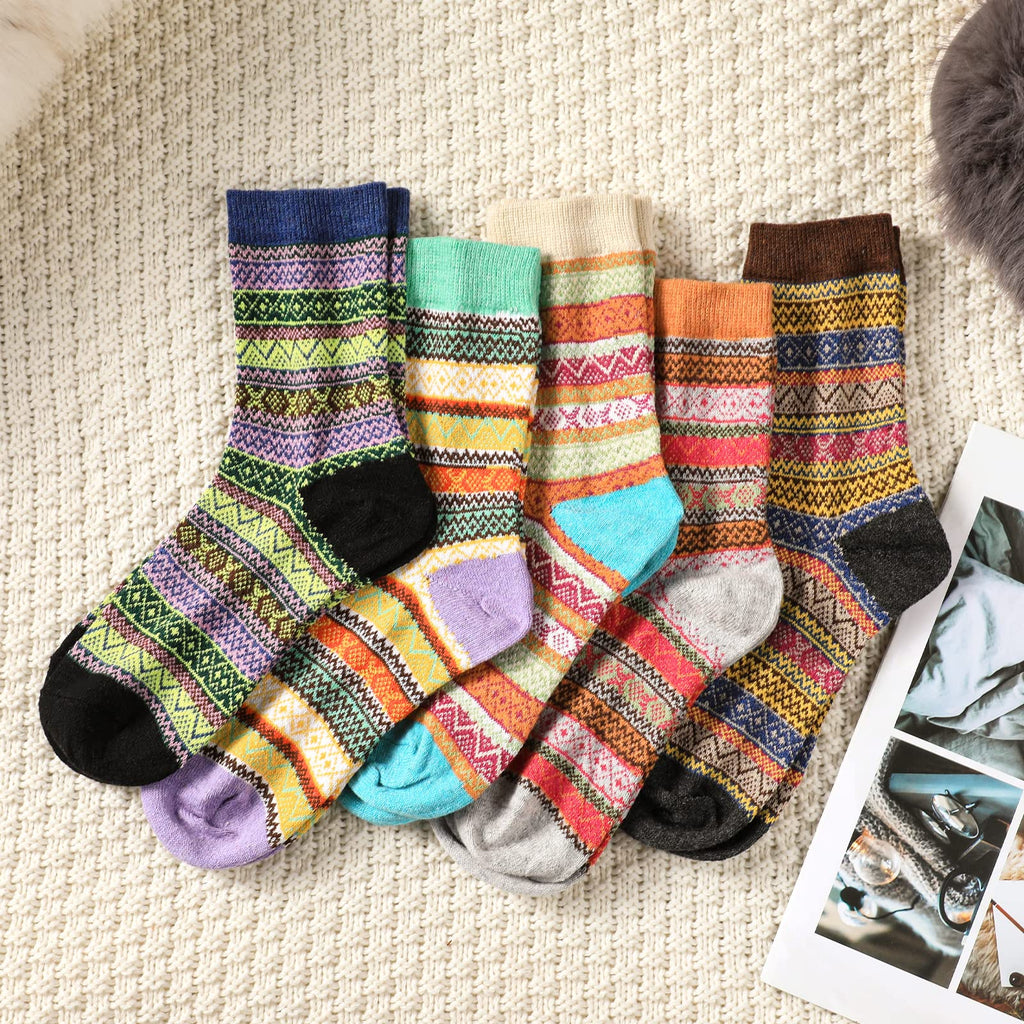 Clothirily Wool Socks for Women, Vintage Womens Wool Socks, Winter Warm Boot Sock for Women Men, Thick Winter Cozy Sock