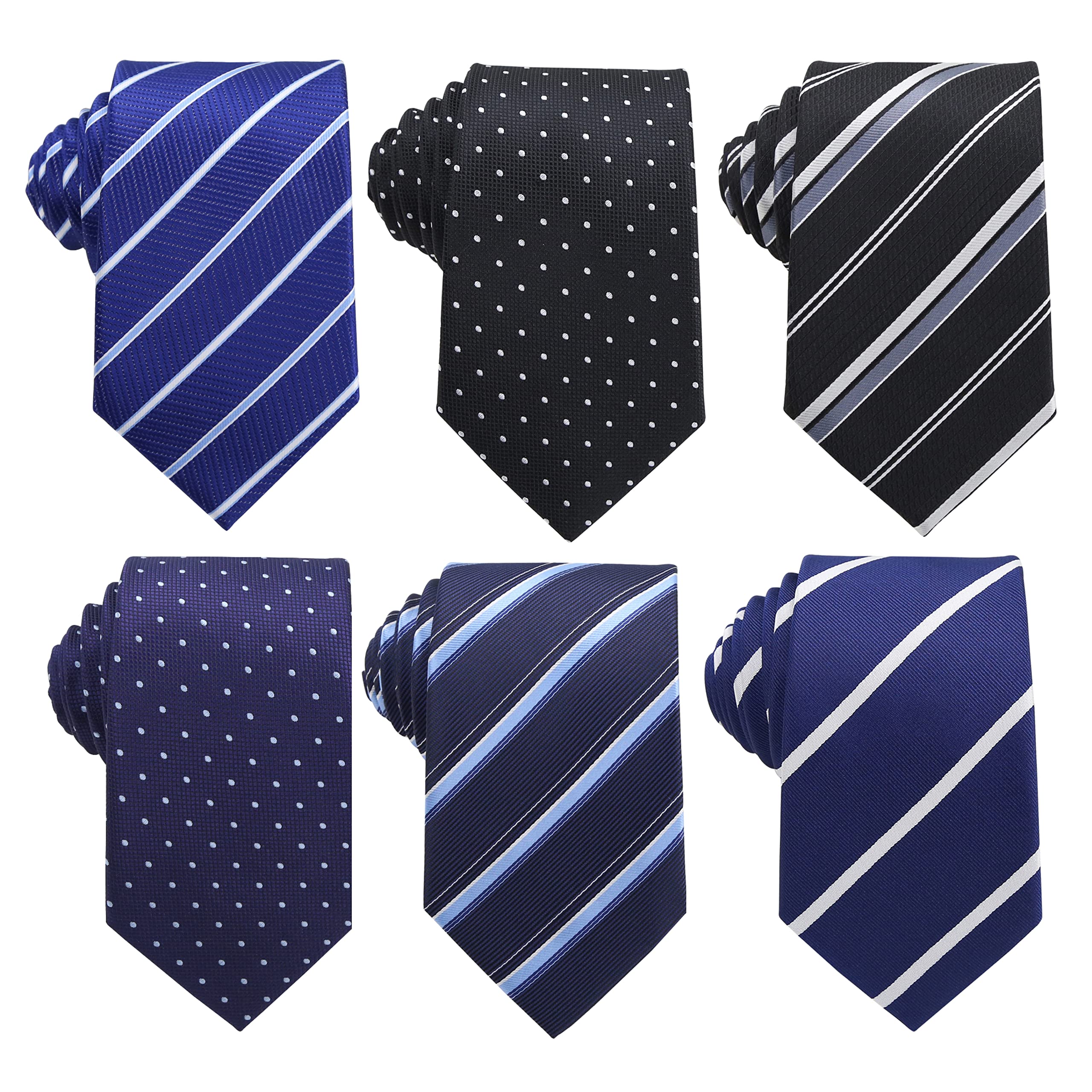 WeiShang Lot 6 PCS Classic Men's Silk Tie Necktie Woven JACQUARD Neck Ties