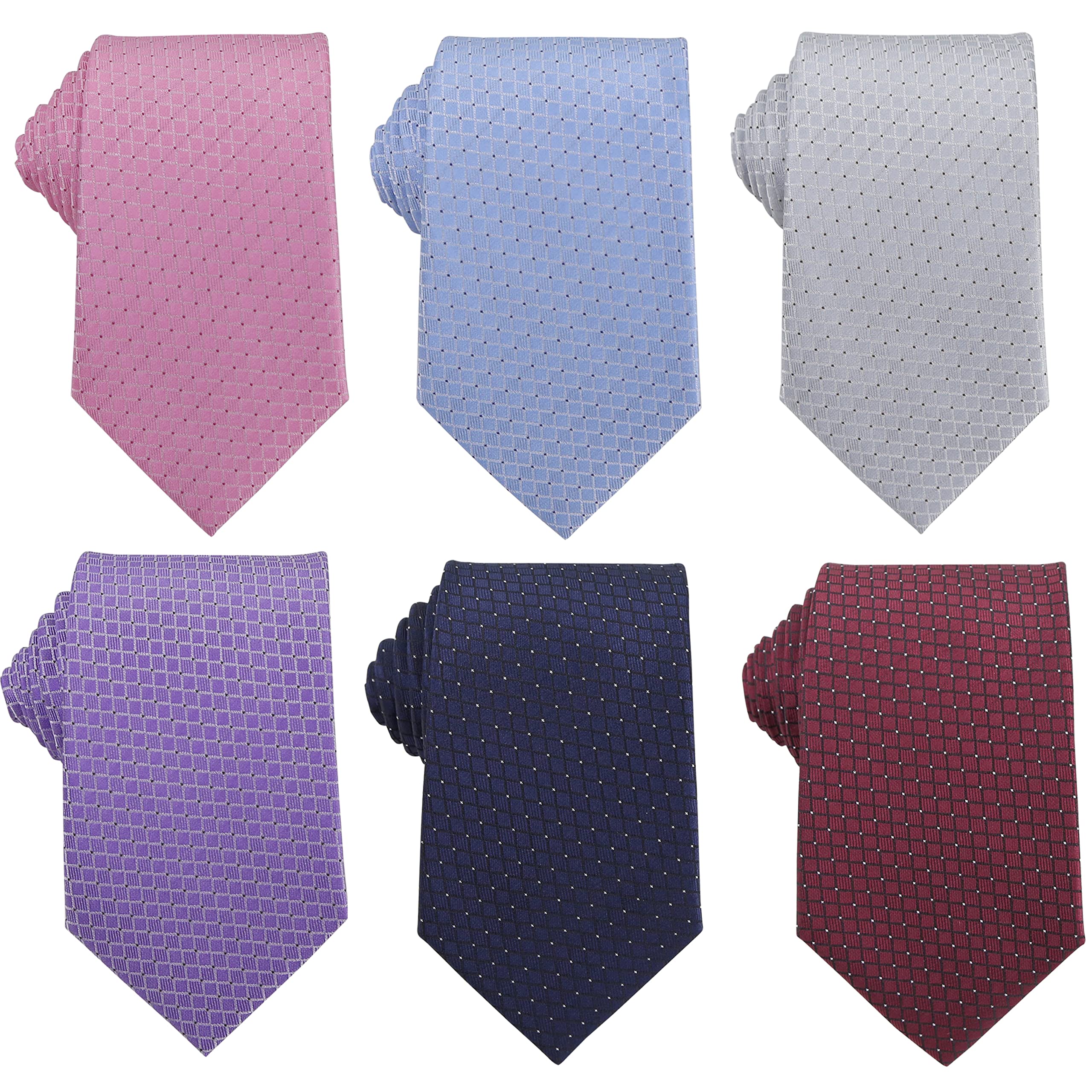 WeiShang Lot 6 PCS Classic Men's Silk Tie Necktie Woven JACQUARD Neck Ties
